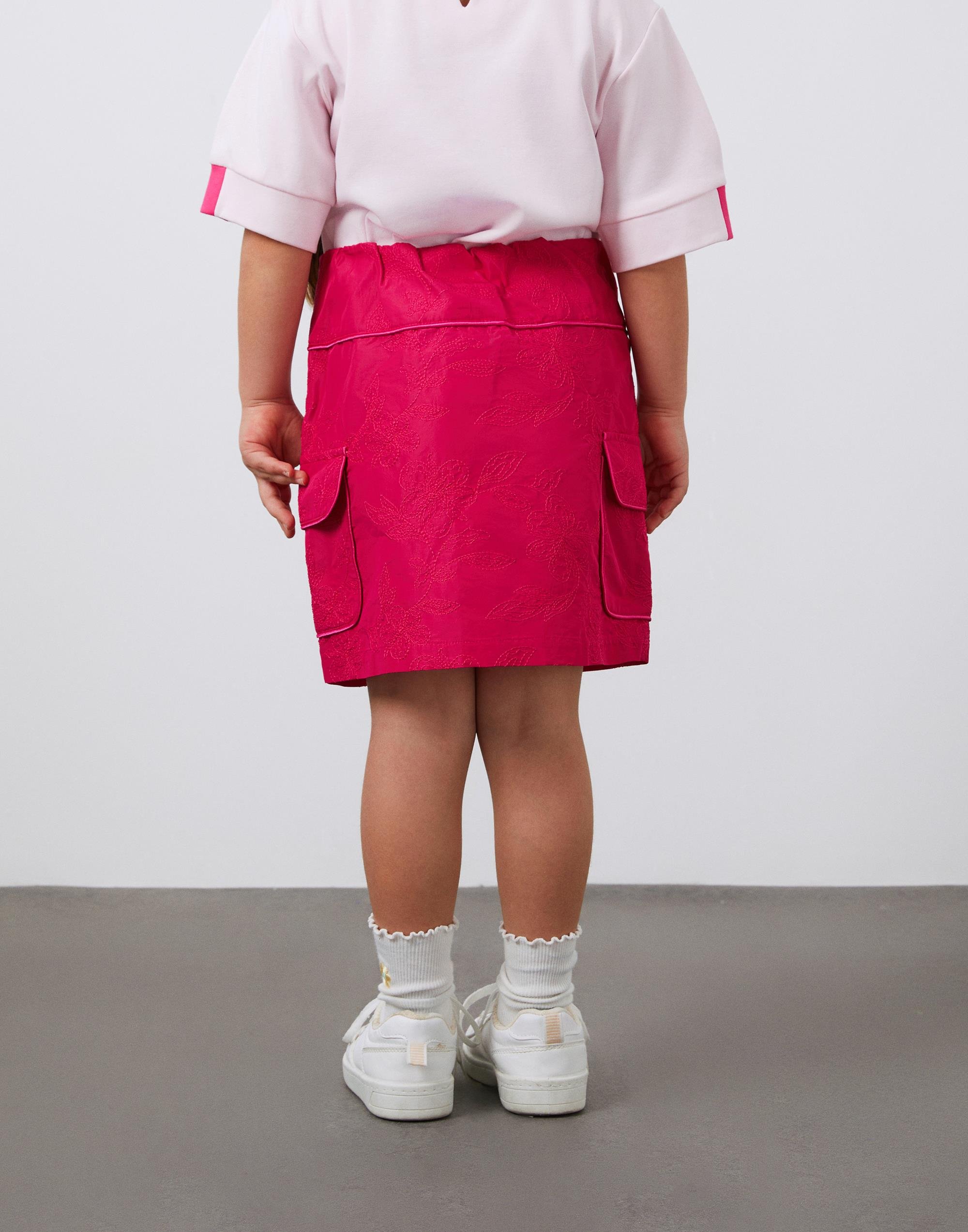 Tafta Mini Fuşya Kız Çocuk Etek - junior, designer dresses, bachelorette, party dresses and graduation dresses.