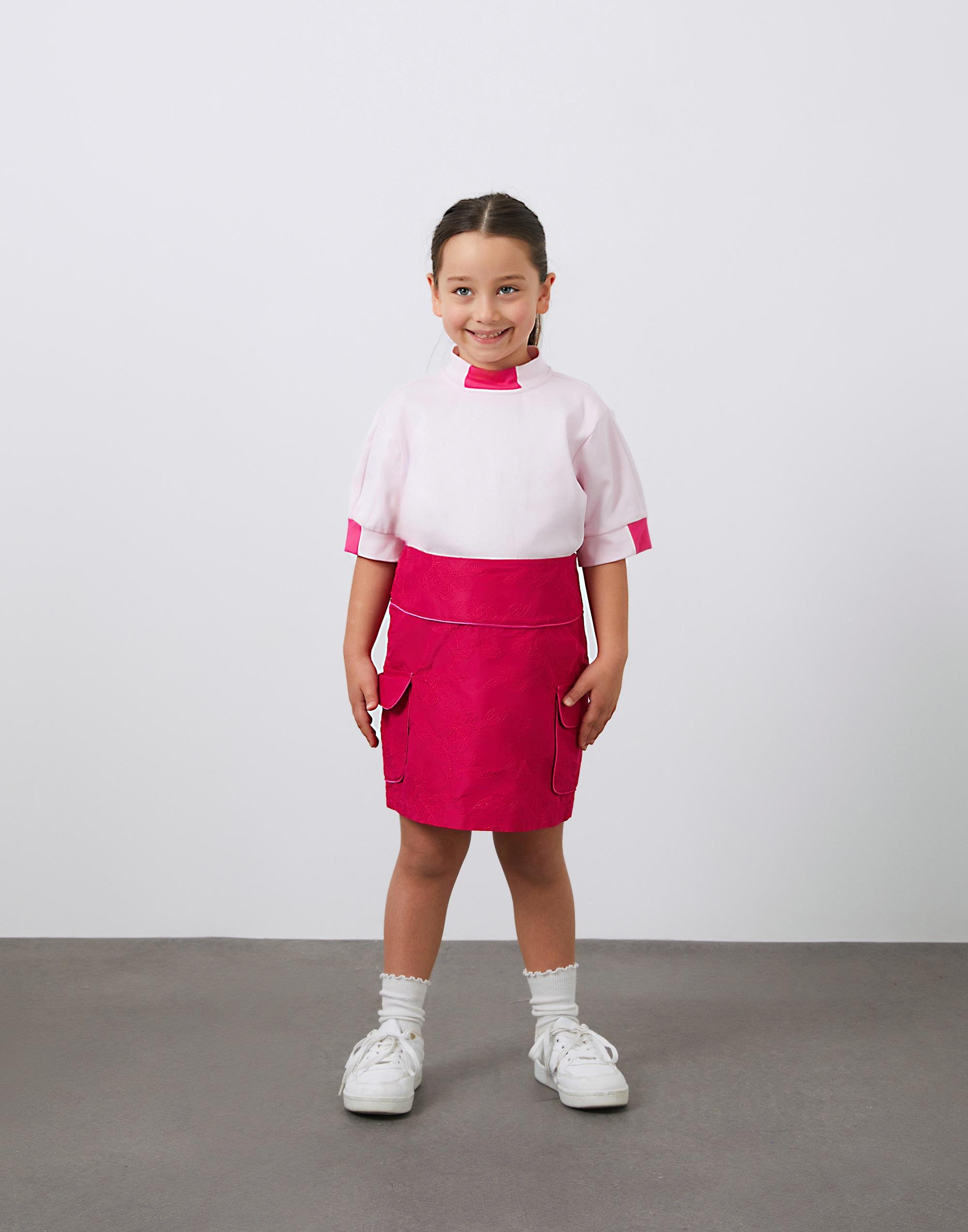 Tafta Mini Fuşya Kız Çocuk Etek - junior, designer dresses, bachelorette, party dresses and graduation dresses.