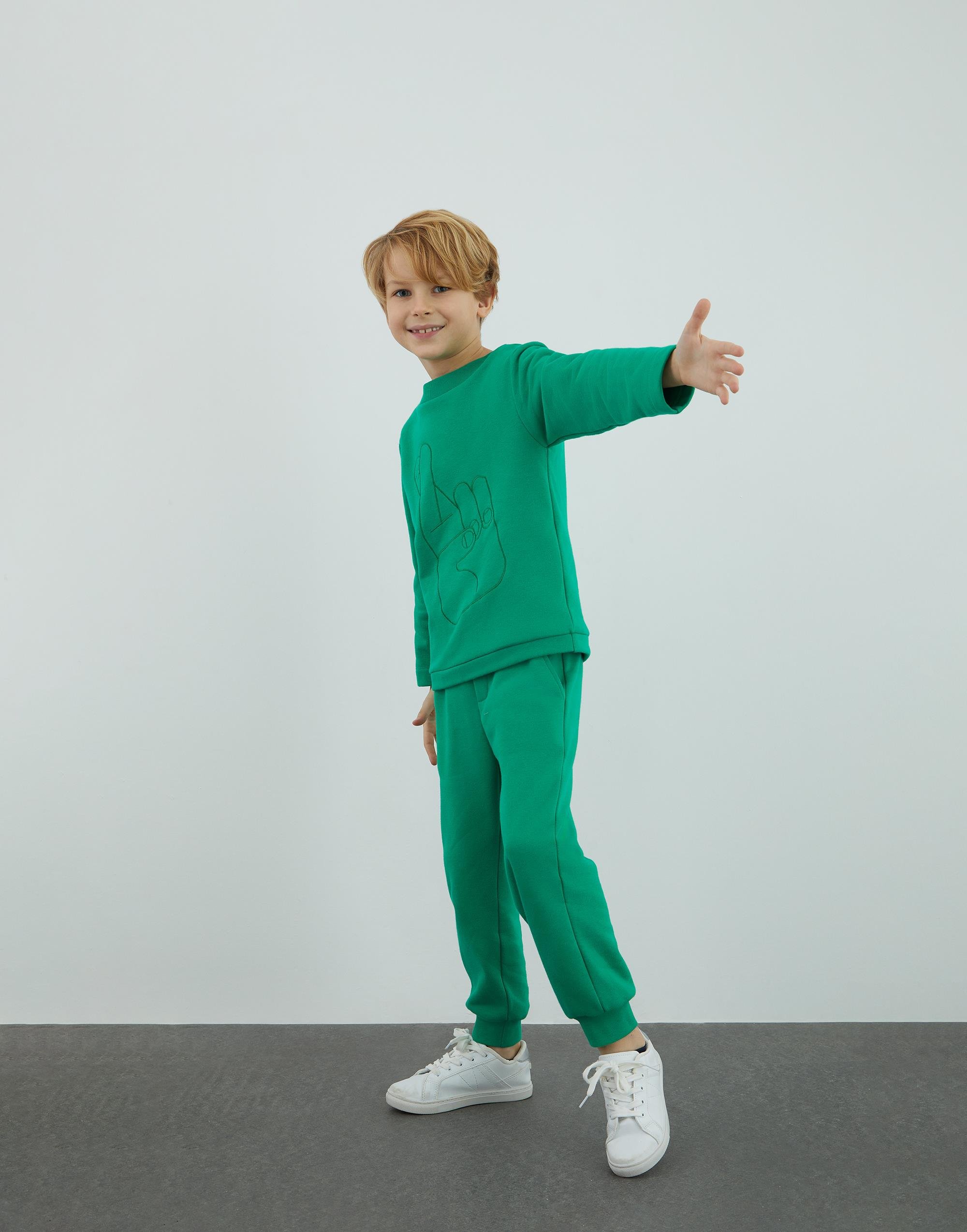 Ton İn Ton Nakışlı Yeşil Sweatshirt - junior, designer dresses, bachelorette, party dresses and graduation dresses.