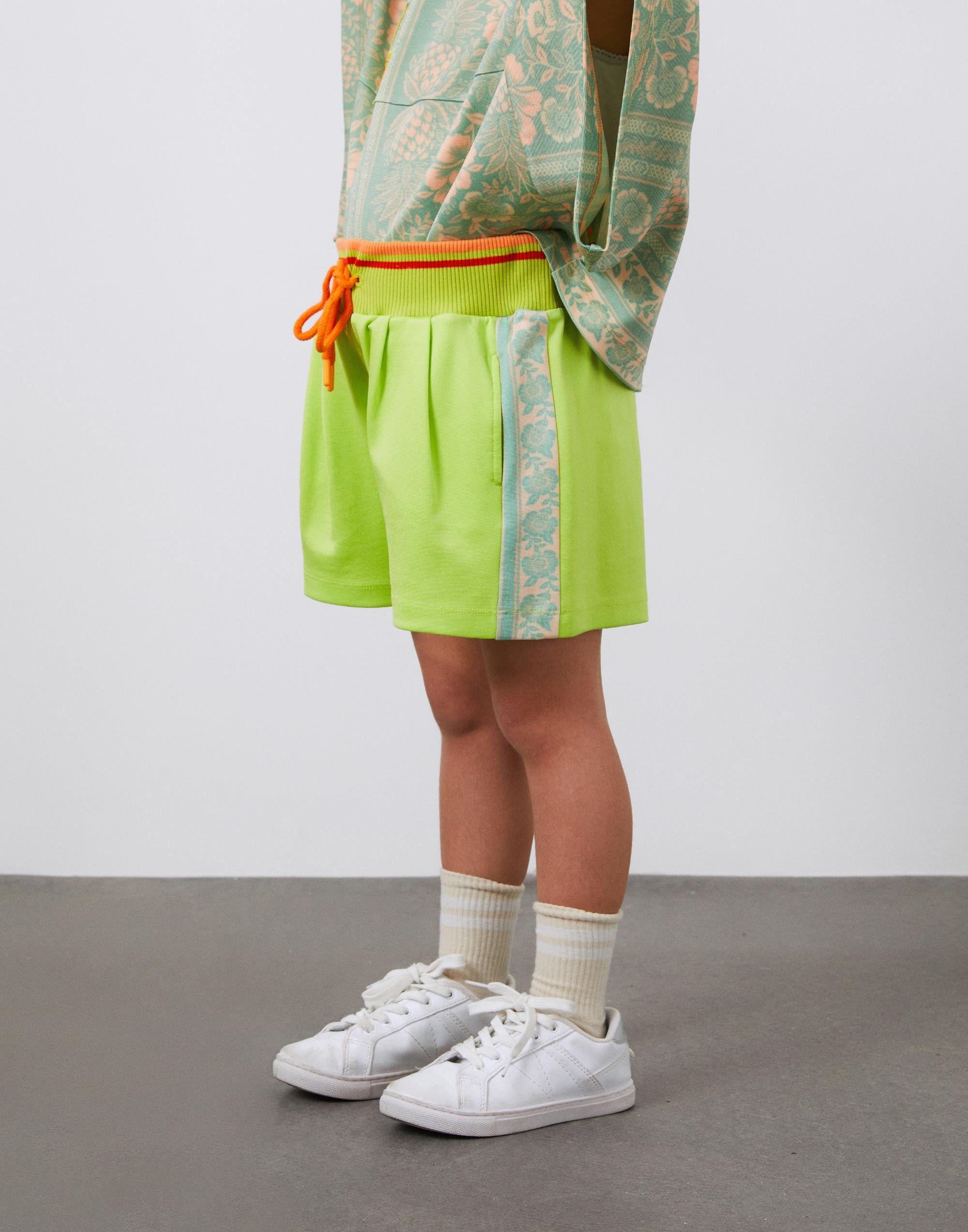 Triko Bel Detaylı Kız Çocuk Örme Yeşil Şort - junior, designer dresses, bachelorette, party dresses and graduation dresses.