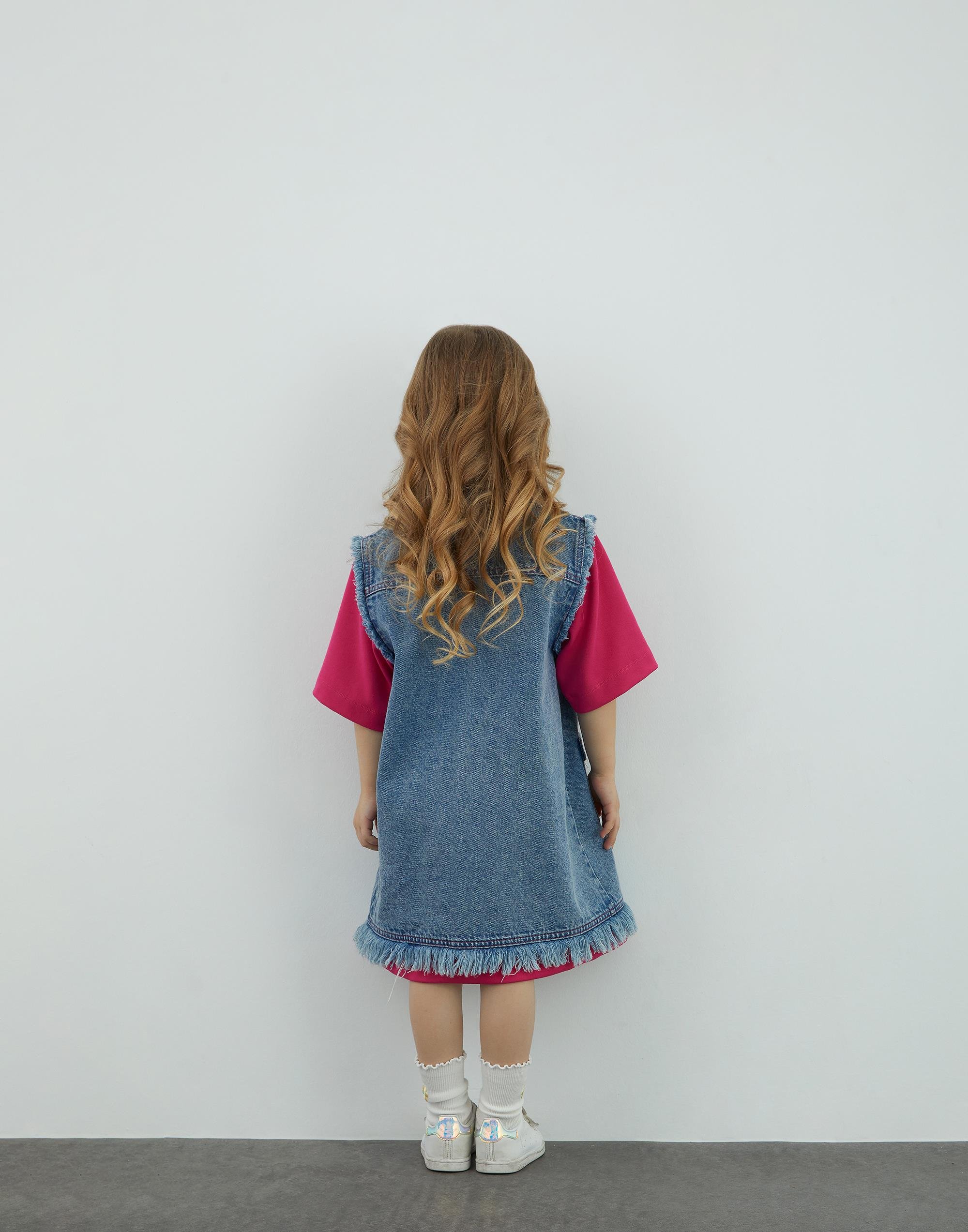 Tshirt Detaylı Jean Mavi Gömlek Elbise - junior, designer dresses, bachelorette, party dresses and graduation dresses.