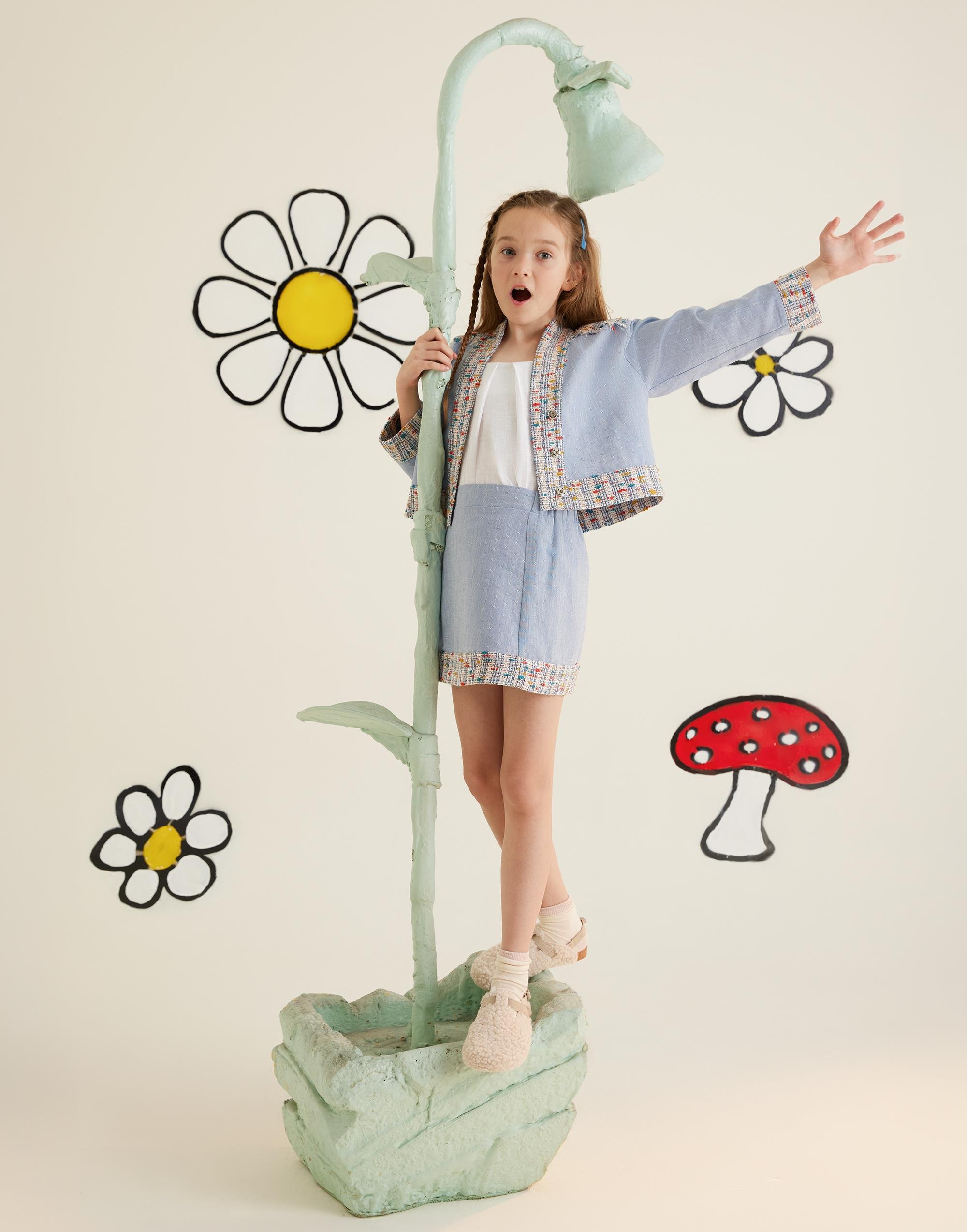 Tüvit Paça Detaylı Mavi Etek - junior, designer dresses, bachelorette, party dresses and graduation dresses.