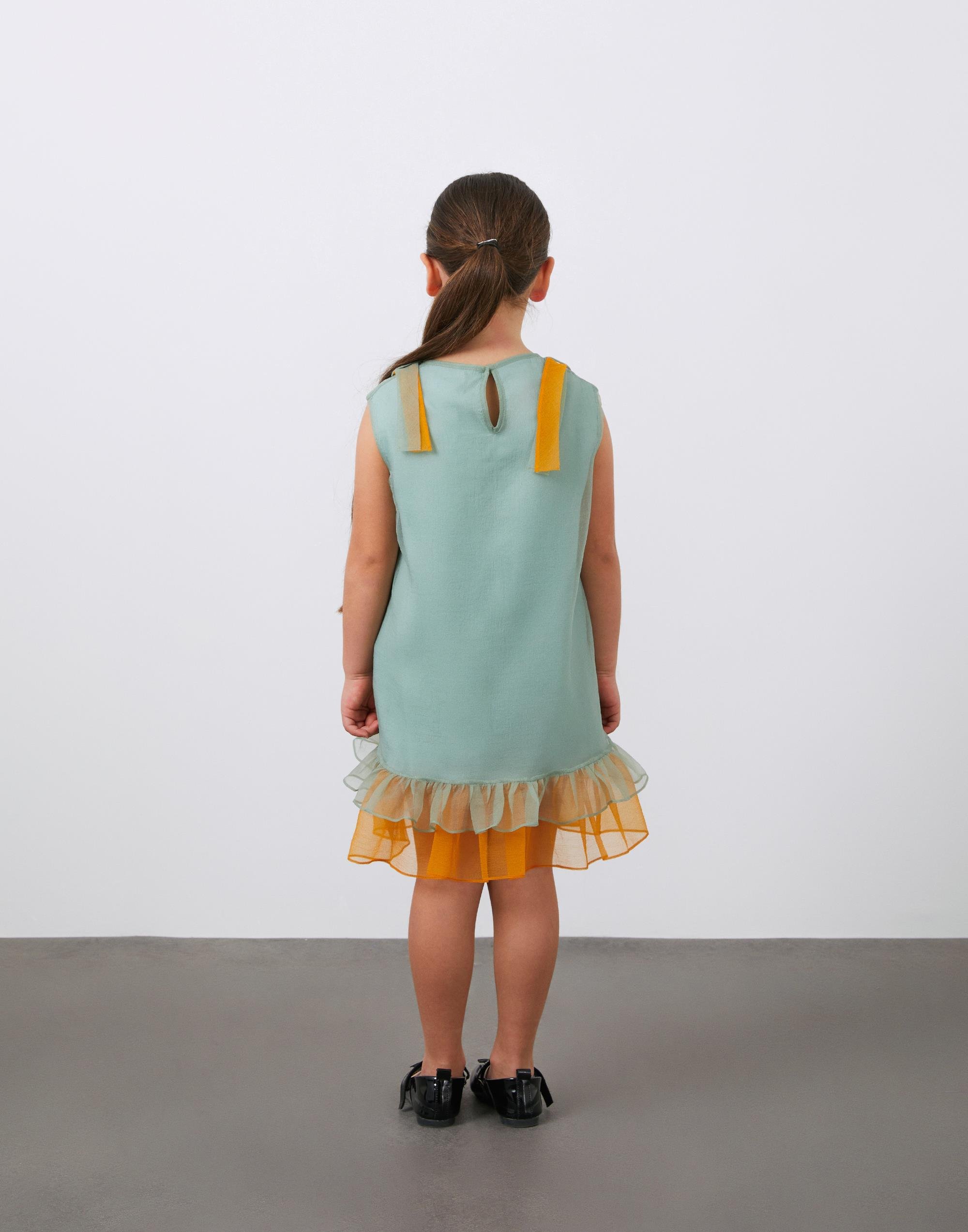 Volan Detaylı Organize Kız Çocuk  Elbise - junior, designer dresses, bachelorette, party dresses and graduation dresses.