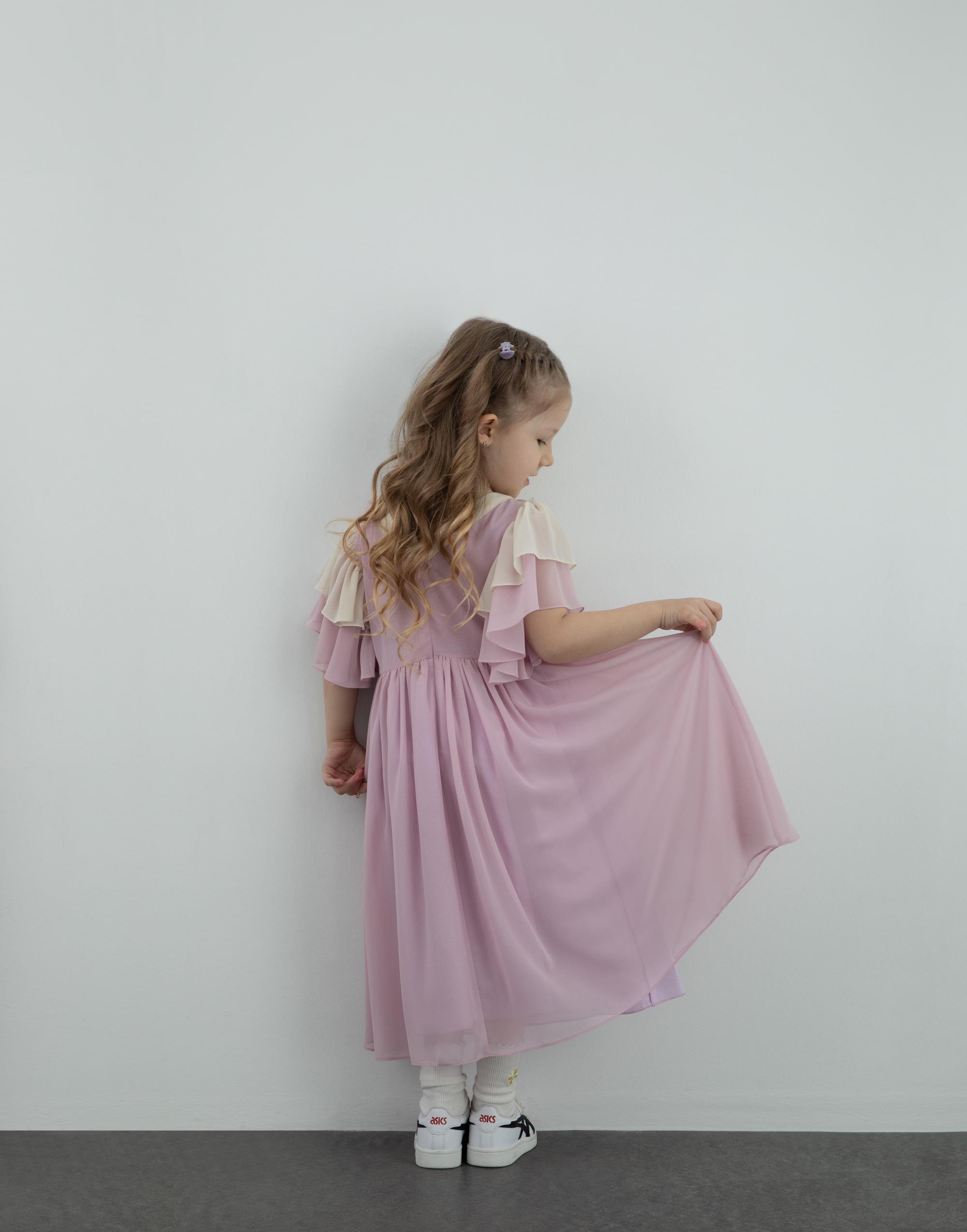 Volan Ve Fiyonk Detaylı Şifon Elbise - junior, designer dresses, bachelorette, party dresses and graduation dresses.