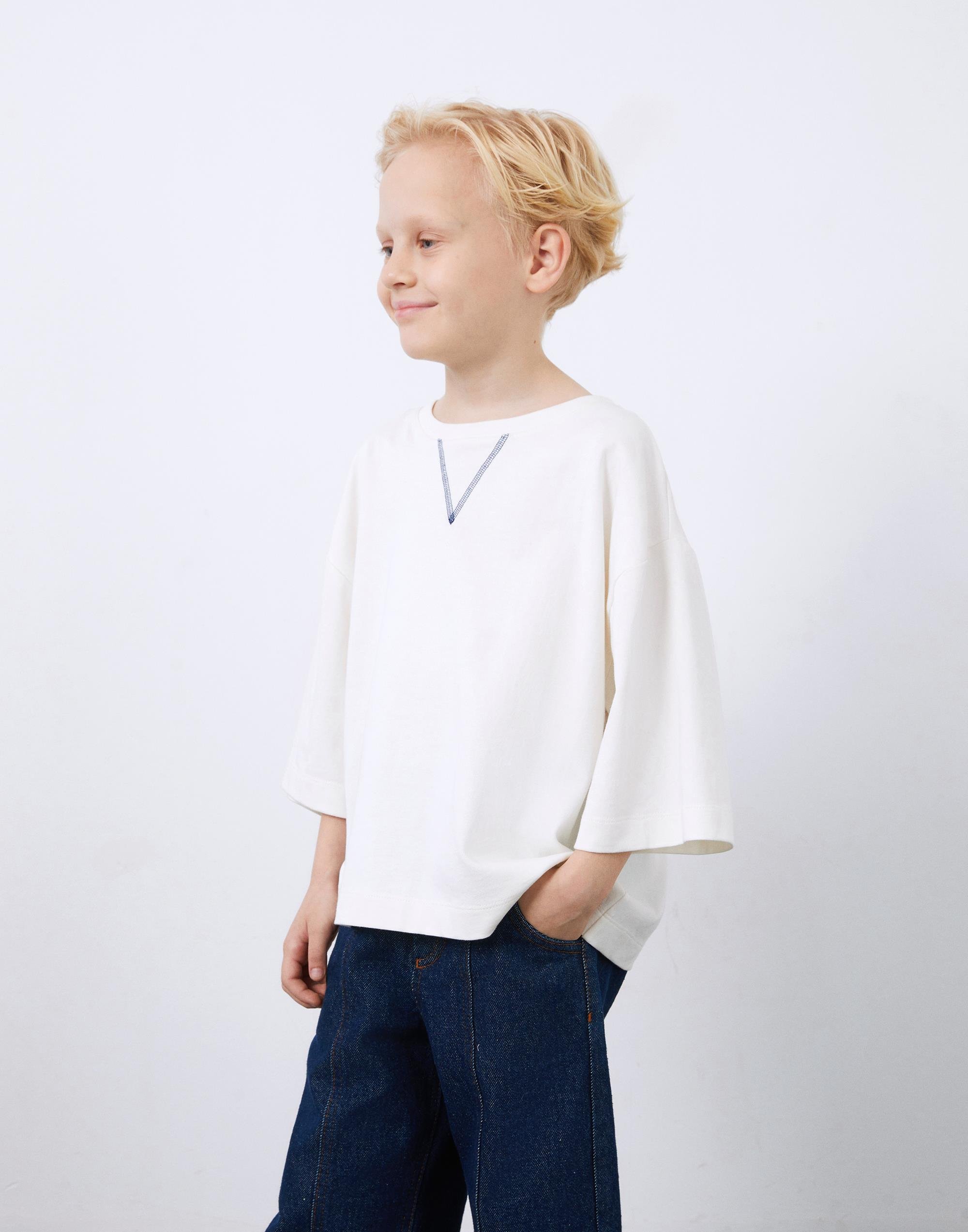 White Unisex T-Shirt with Collar Embroidery Detail - junior, designer dresses, bachelorette, party dresses and graduation dresses.