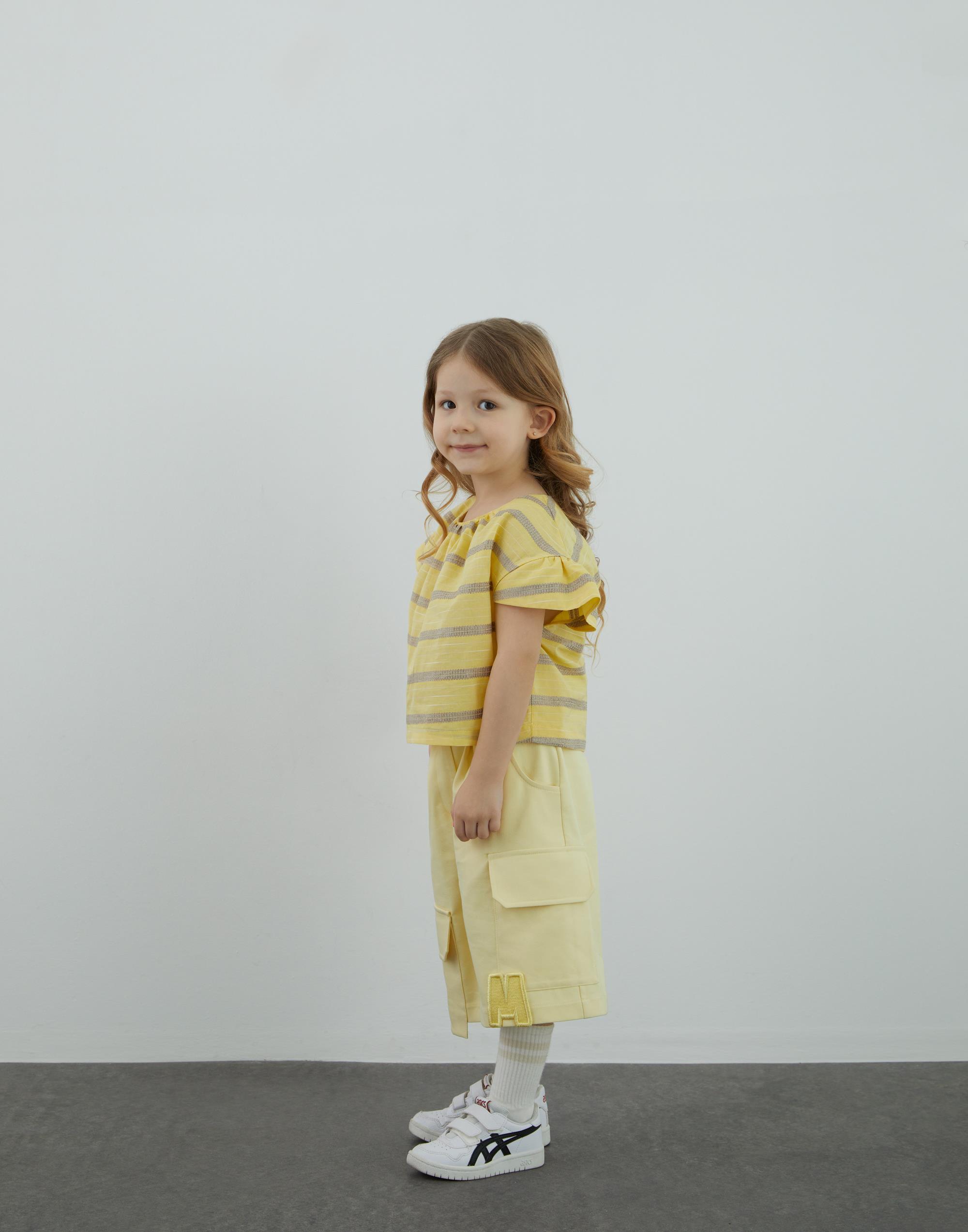 Yakası Büzgülü Sarı Bluz - junior, designer dresses, bachelorette, party dresses and graduation dresses.