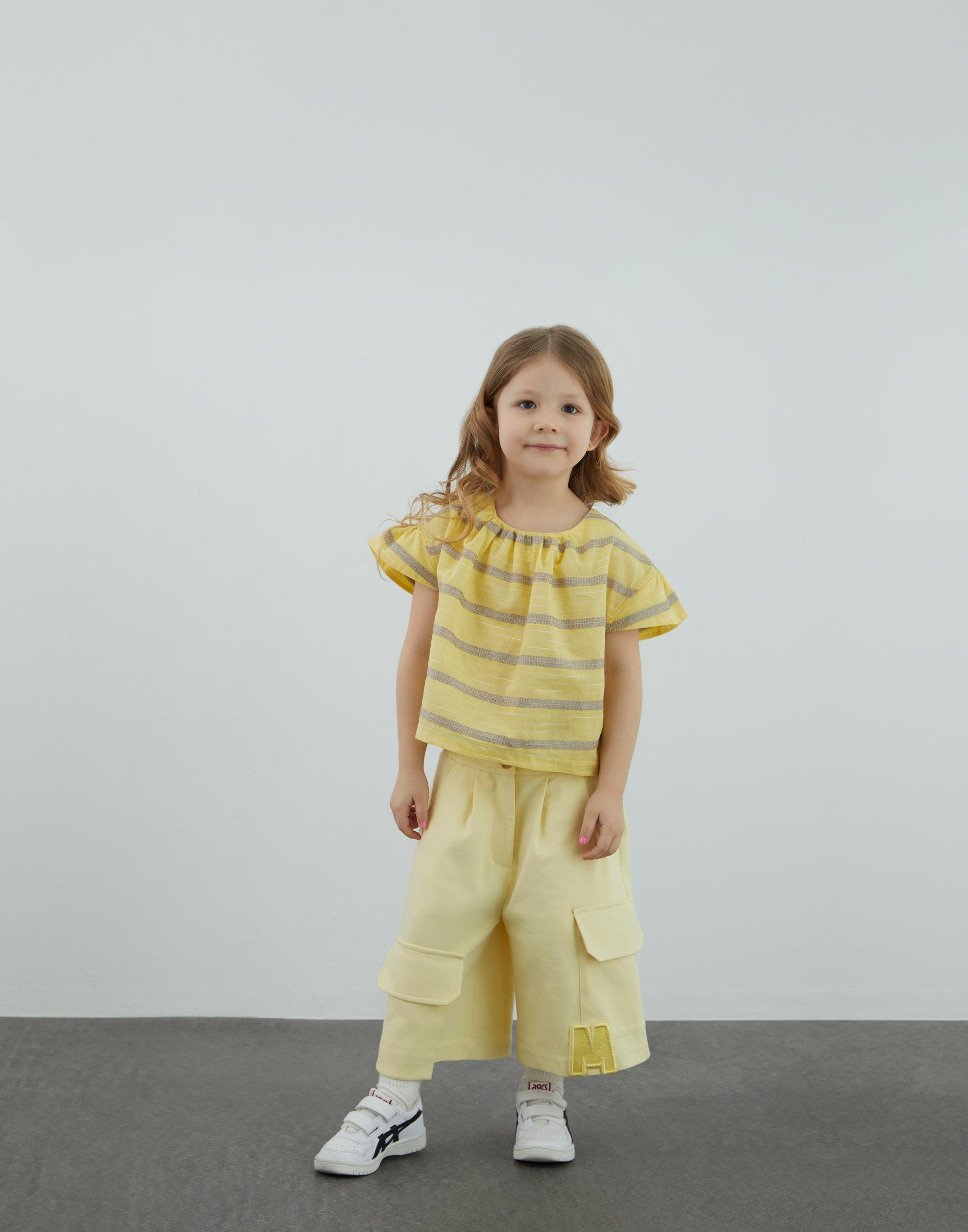 Yakası Büzgülü Sarı Bluz - junior, designer dresses, bachelorette, party dresses and graduation dresses.