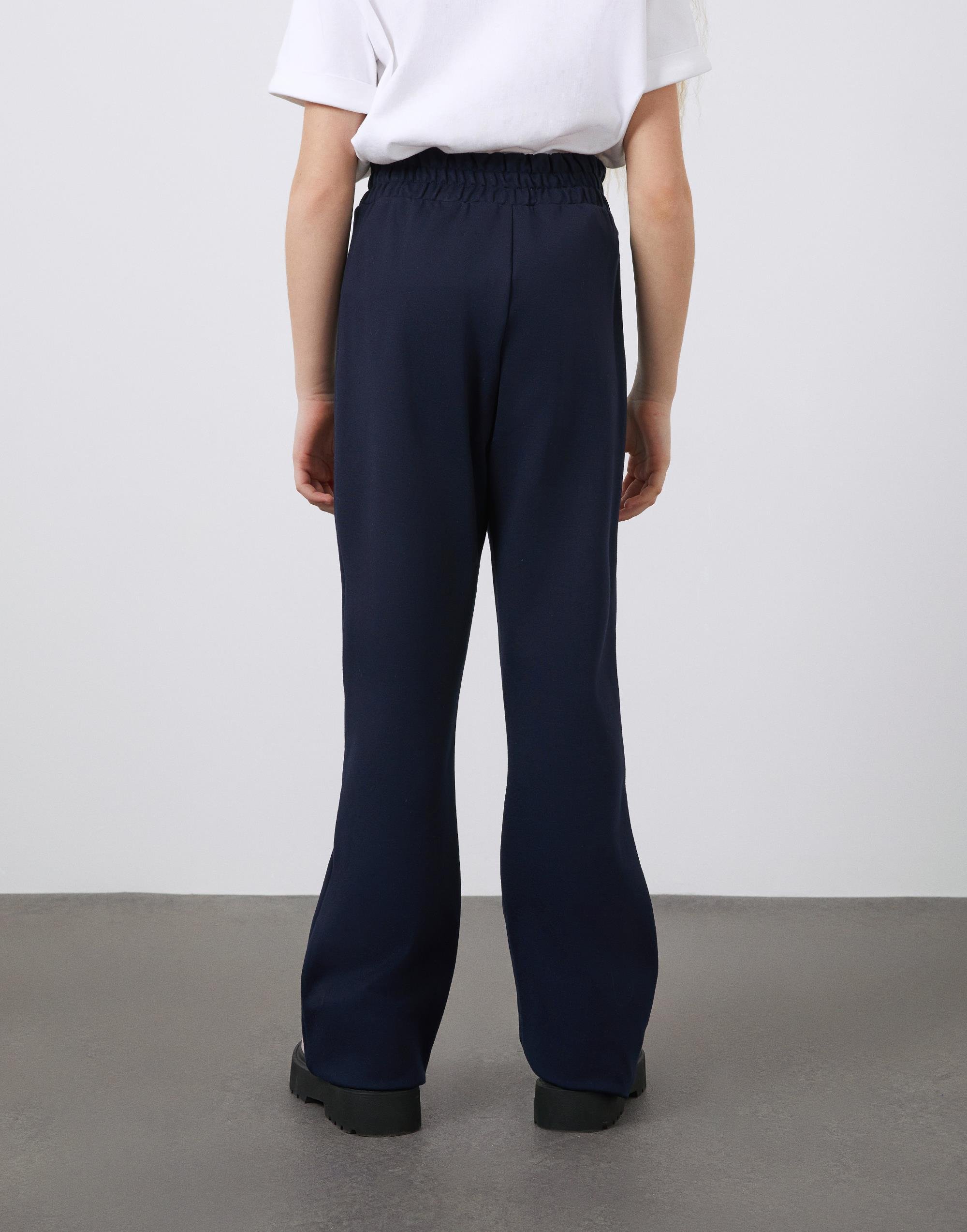 Yan Paça Nakış Detaylı Lacivert Flare Pantolon - junior, designer dresses, bachelorette, party dresses and graduation dresses.