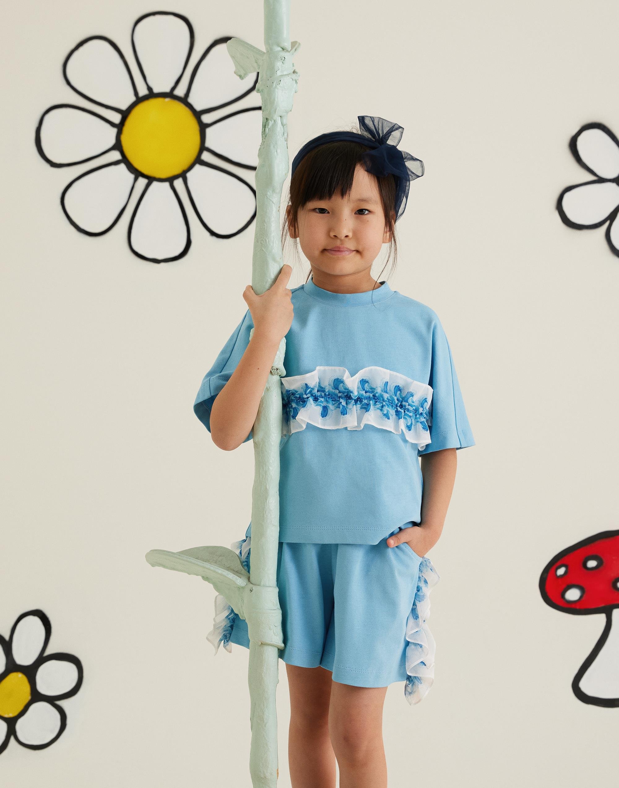 YAN TARAFLARI ŞİFON DALGA DESENLİ KISA ŞORT - junior, designer dresses, bachelorette, party dresses and graduation dresses.