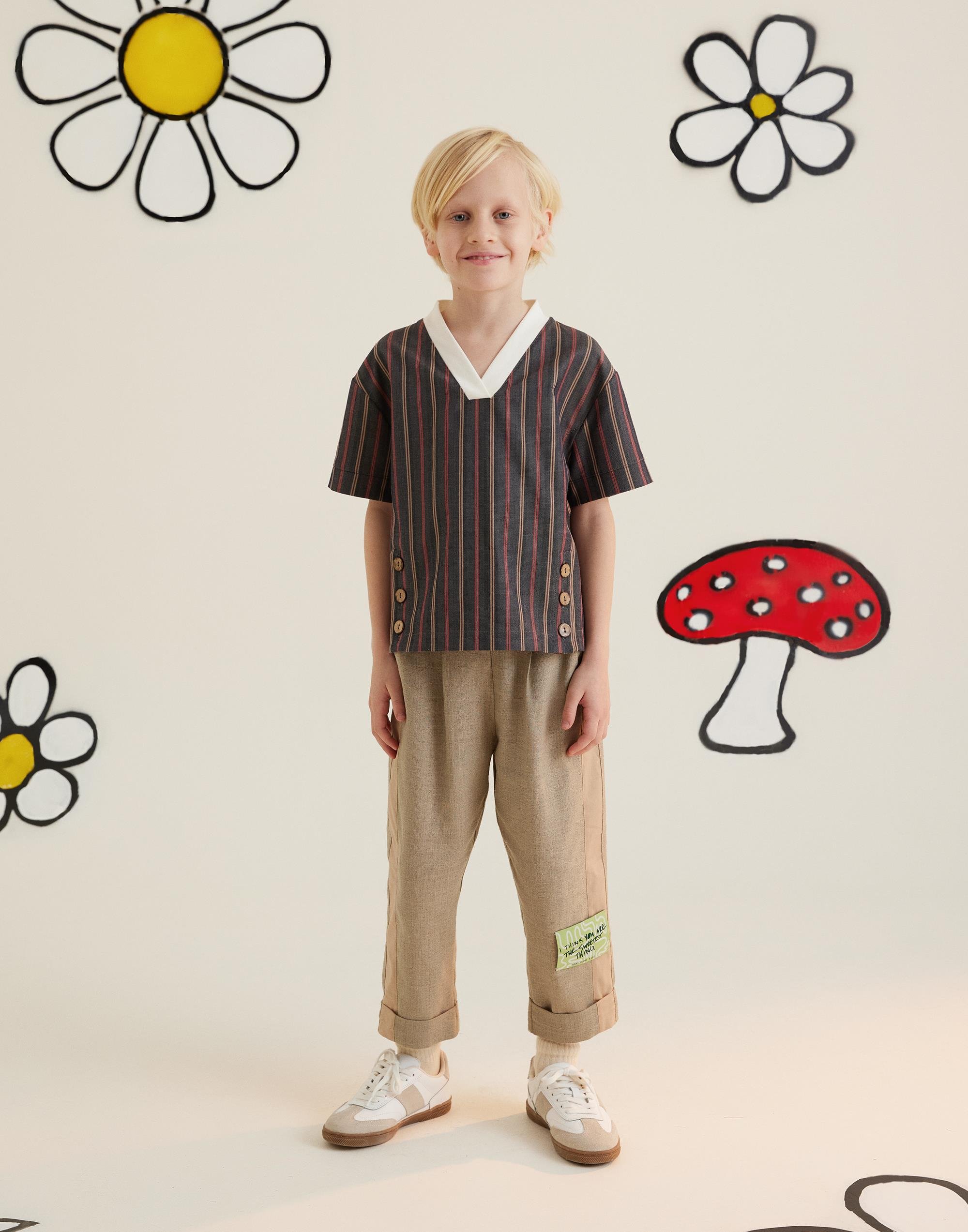 Navy Blue T-Shirt With Slit And Button Details - junior, designer dresses, bachelorette, party dresses and graduation dresses.