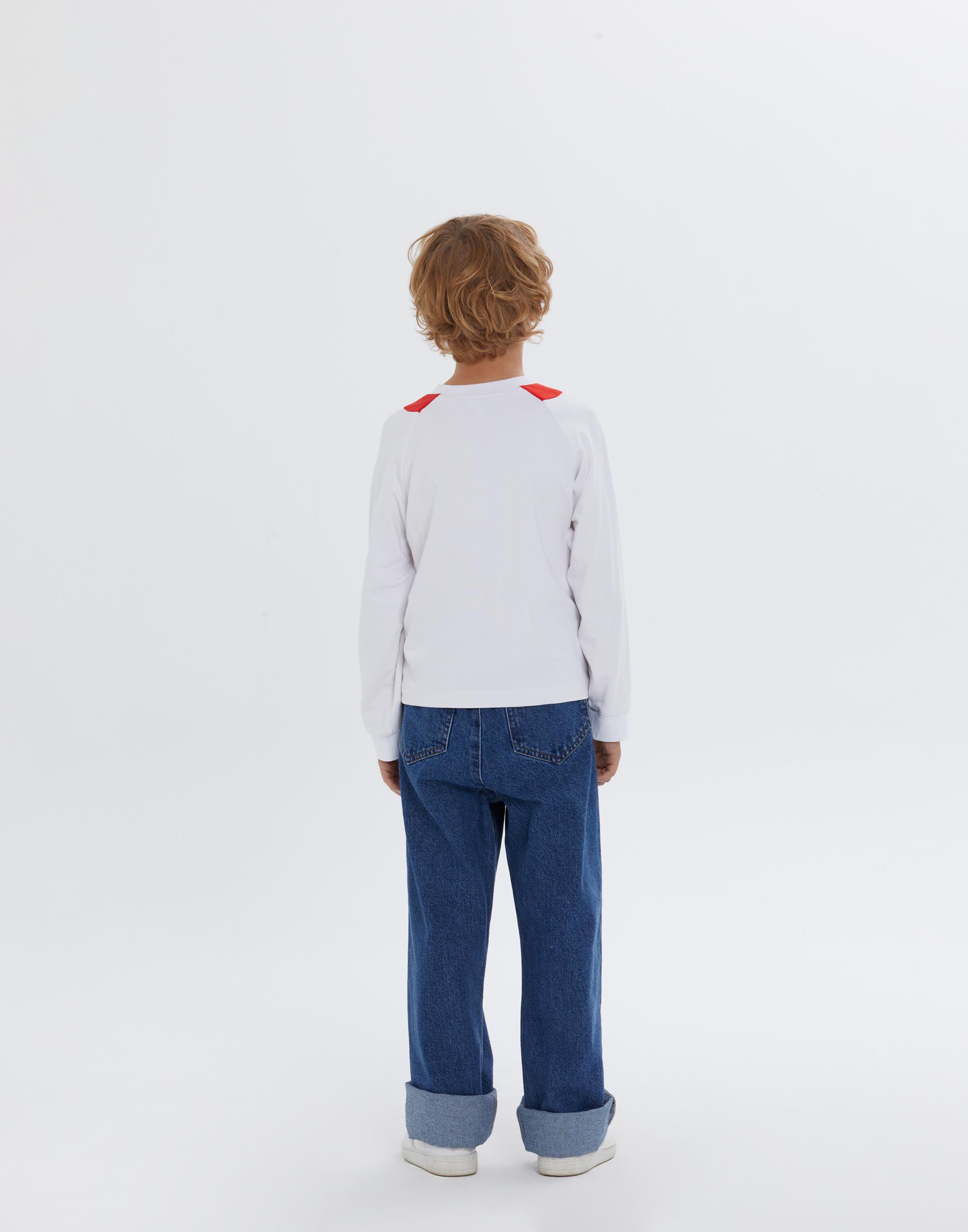 Yuvarlak Yaka Baskılı Uzun Kollu Ekru Erkek Çocuk Tshirt - junior, designer dresses, bachelorette, party dresses and graduation dresses.