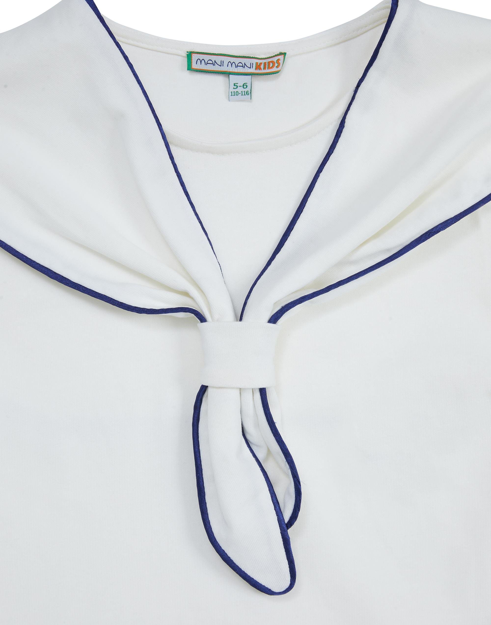 YUVARLAK YAKA DENİZCİ DİKİLİ YAKA AKSESUARI NAKIŞ DETAYLI T-SHIRT - junior, designer dresses, bachelorette, party dresses and graduation dresses.