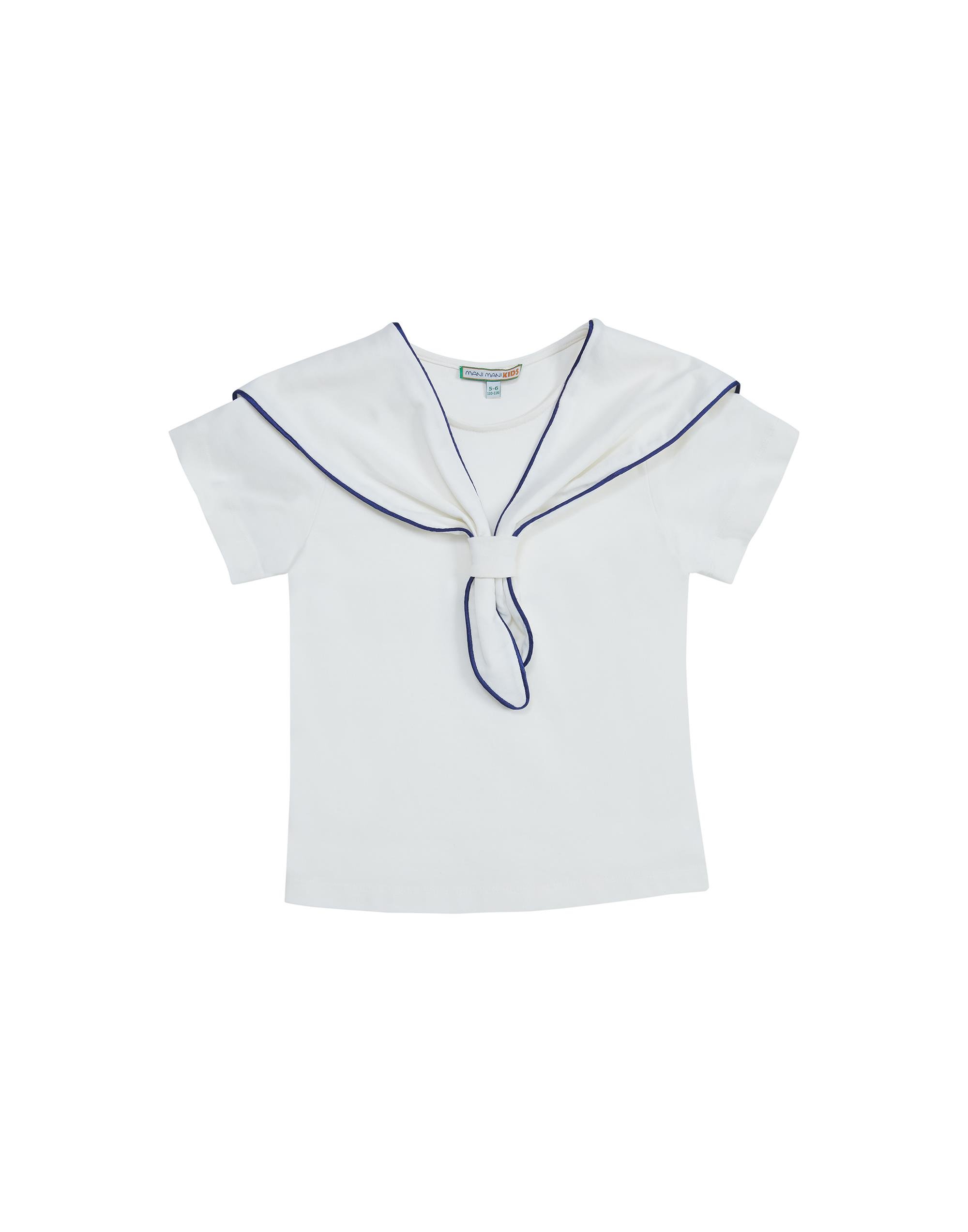 YUVARLAK YAKA DENİZCİ DİKİLİ YAKA AKSESUARI NAKIŞ DETAYLI T-SHIRT - junior, designer dresses, bachelorette, party dresses and graduation dresses.