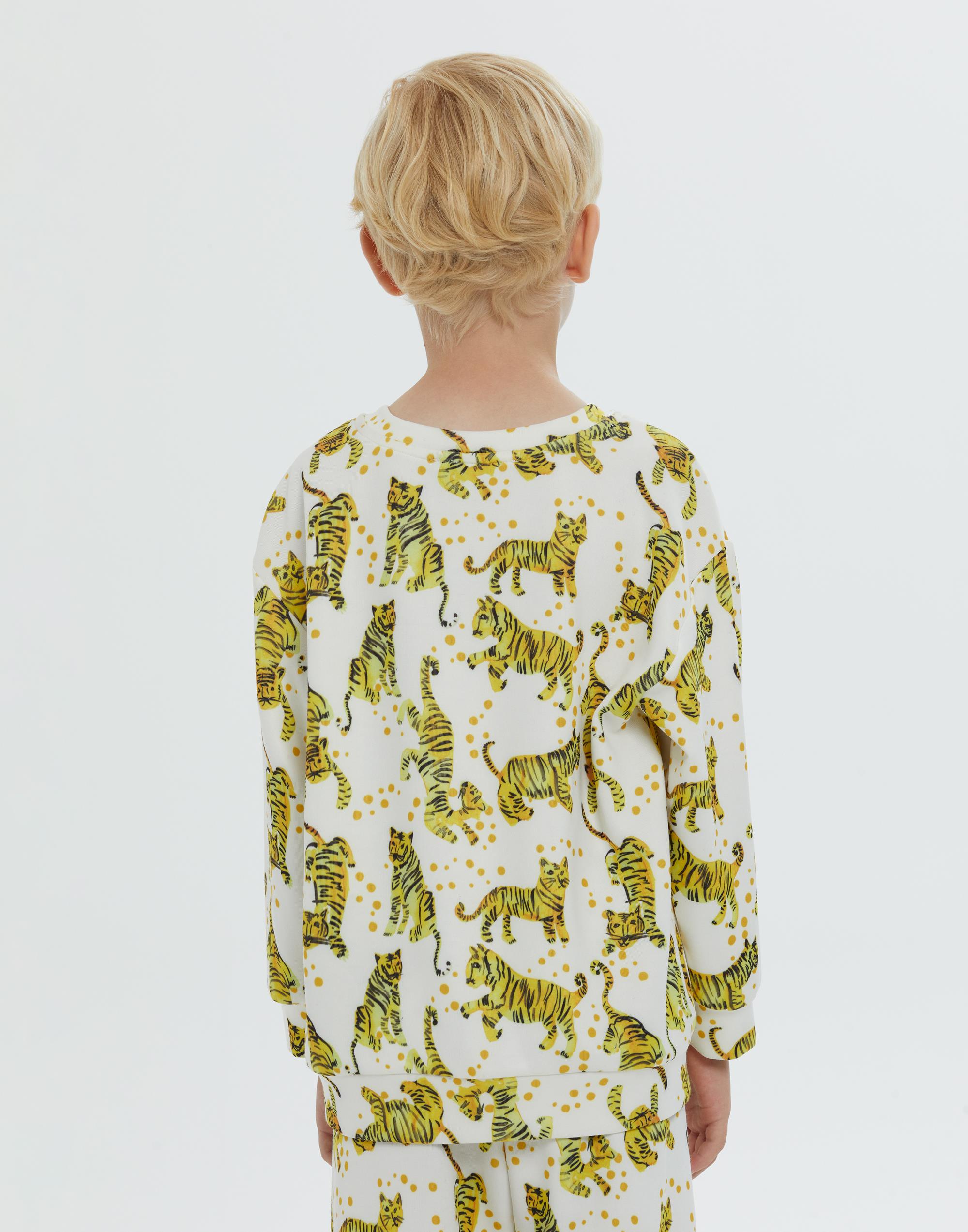 Yuvarlak Yaka Kaplan Ve Puantiye Desenli Erkek Çocuk Sweatshırt - junior, designer dresses, bachelorette, party dresses and graduation dresses.