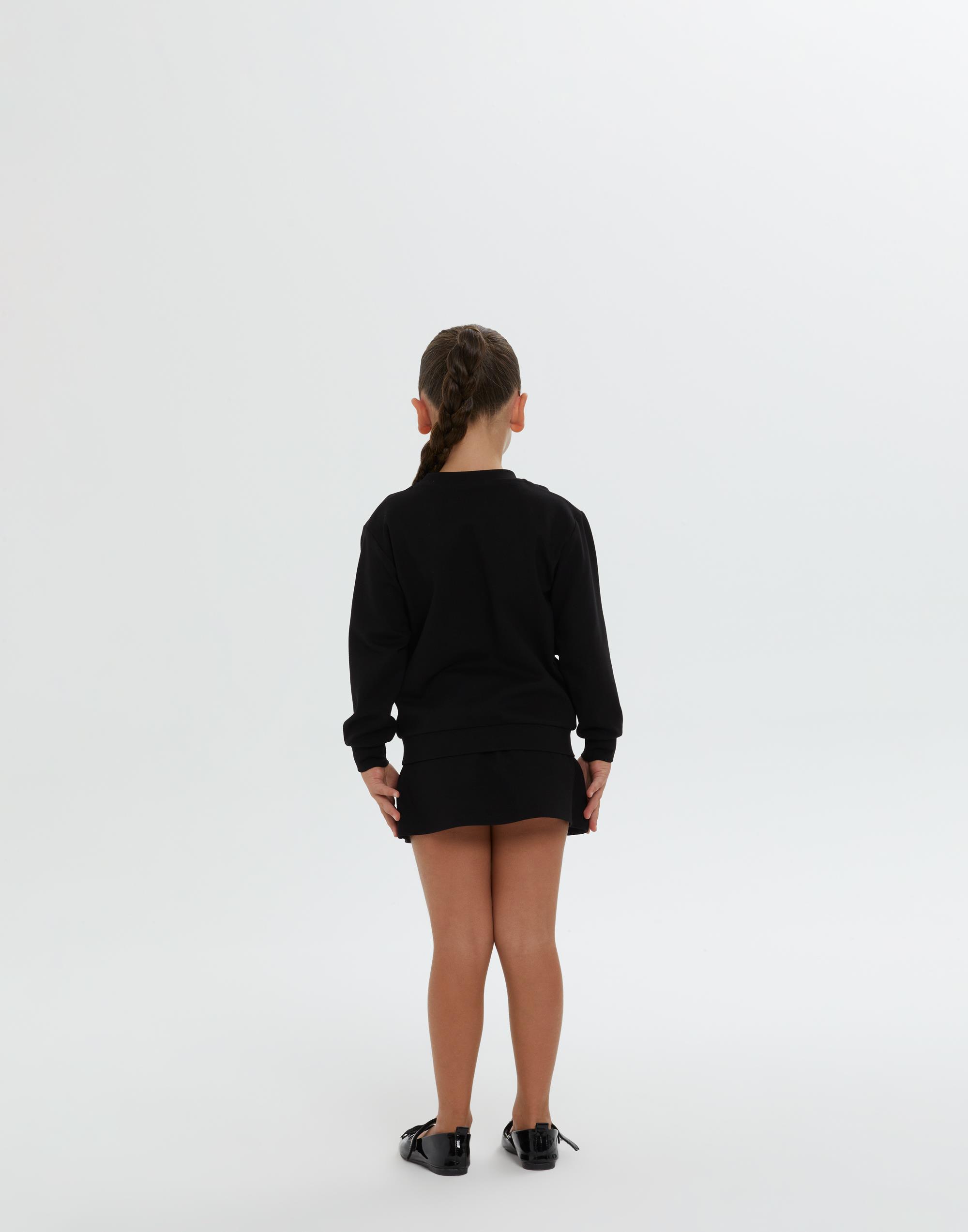 Yuvarlak Yaka Önü Fırfır Detaylı Siyah Kız Çocuk Bluz - junior, designer dresses, bachelorette, party dresses and graduation dresses.