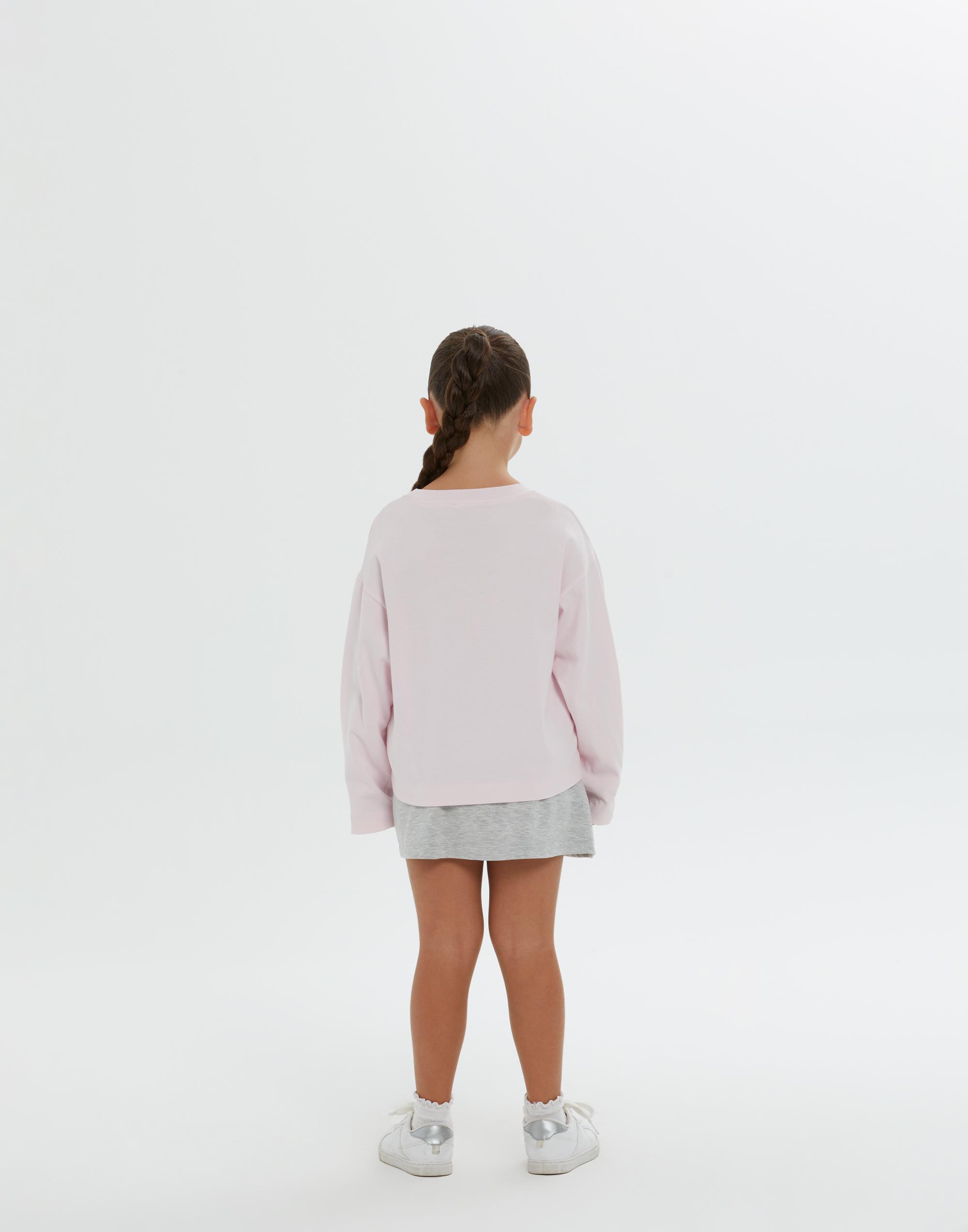 Yuvarlak Yakalı Aplike Nakışlı Pembe Kız Çocuk Bluzu - junior, designer dresses, bachelorette, party dresses and graduation dresses.