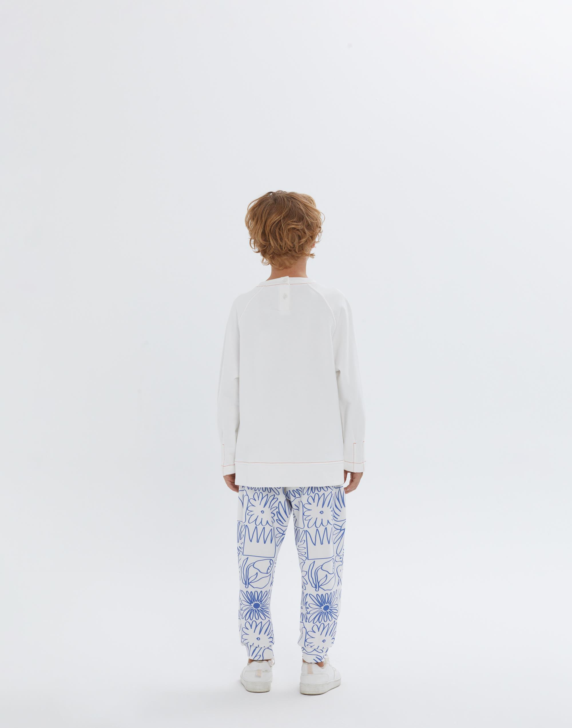 Yuvarlak Yakalı Baskı Detaylı Ekru Erkek Çocuk Bluz - junior, designer dresses, bachelorette, party dresses and graduation dresses.