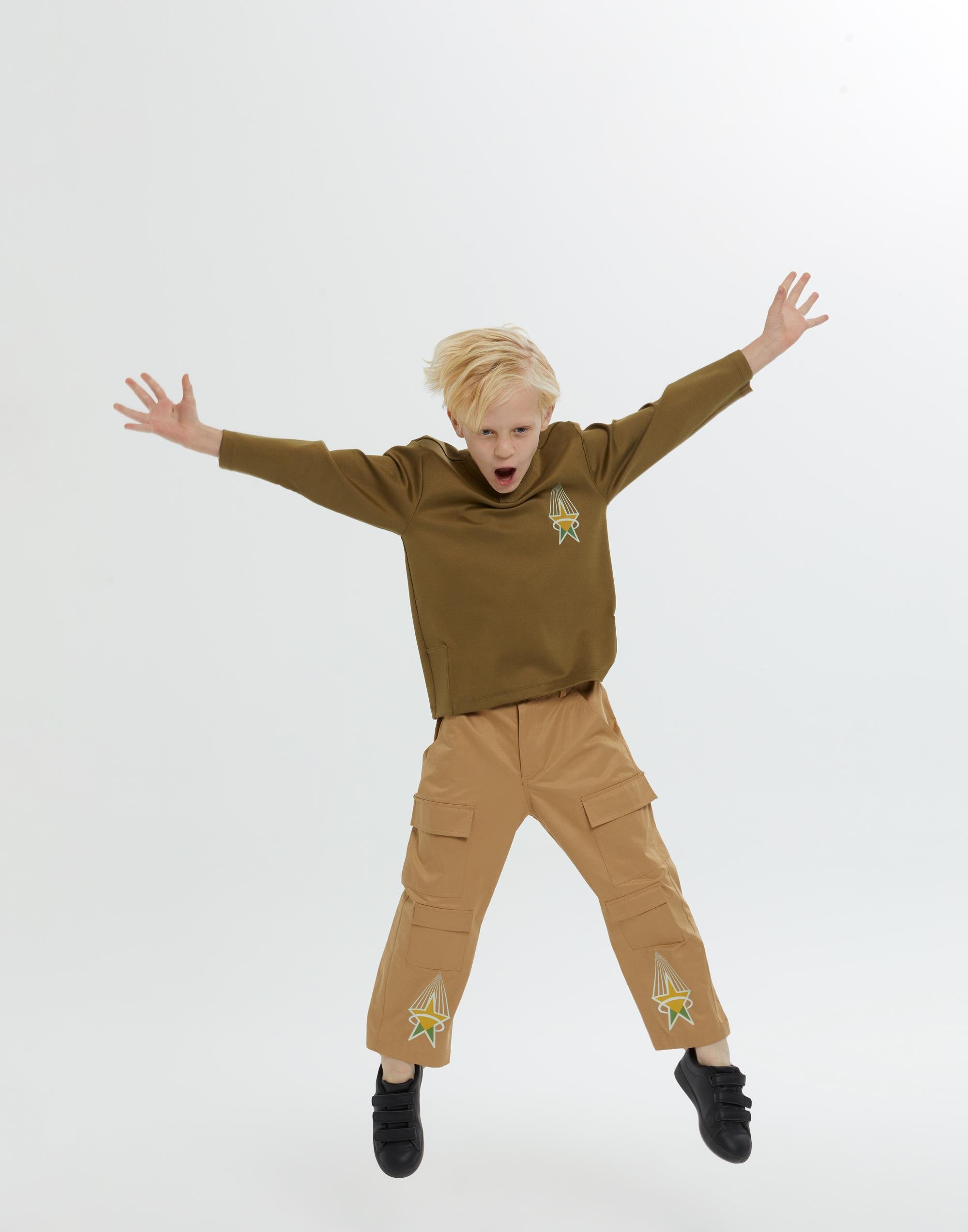 Yuvarlak Yakalı Baskı Detaylı Yeşil Erkek Çocuk Bluz - junior, designer dresses, bachelorette, party dresses and graduation dresses.