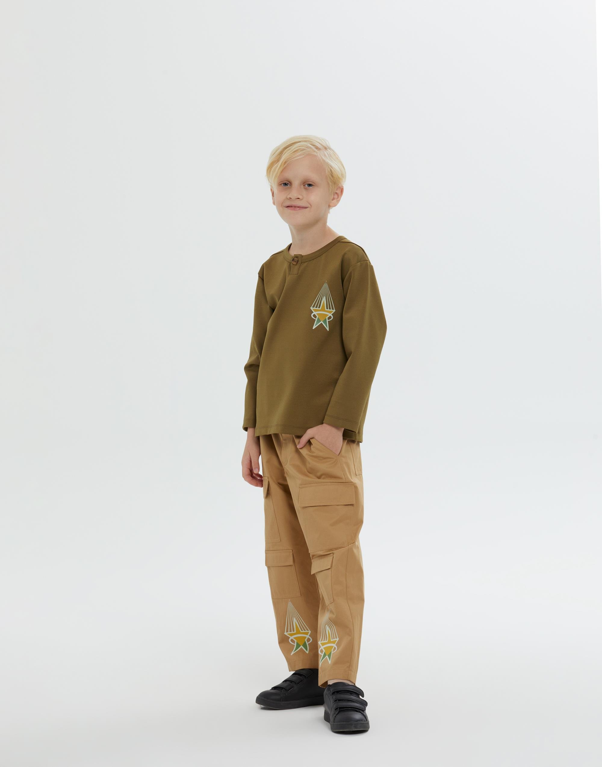 Yuvarlak Yakalı Baskı Detaylı Yeşil Erkek Çocuk Bluz - junior, designer dresses, bachelorette, party dresses and graduation dresses.