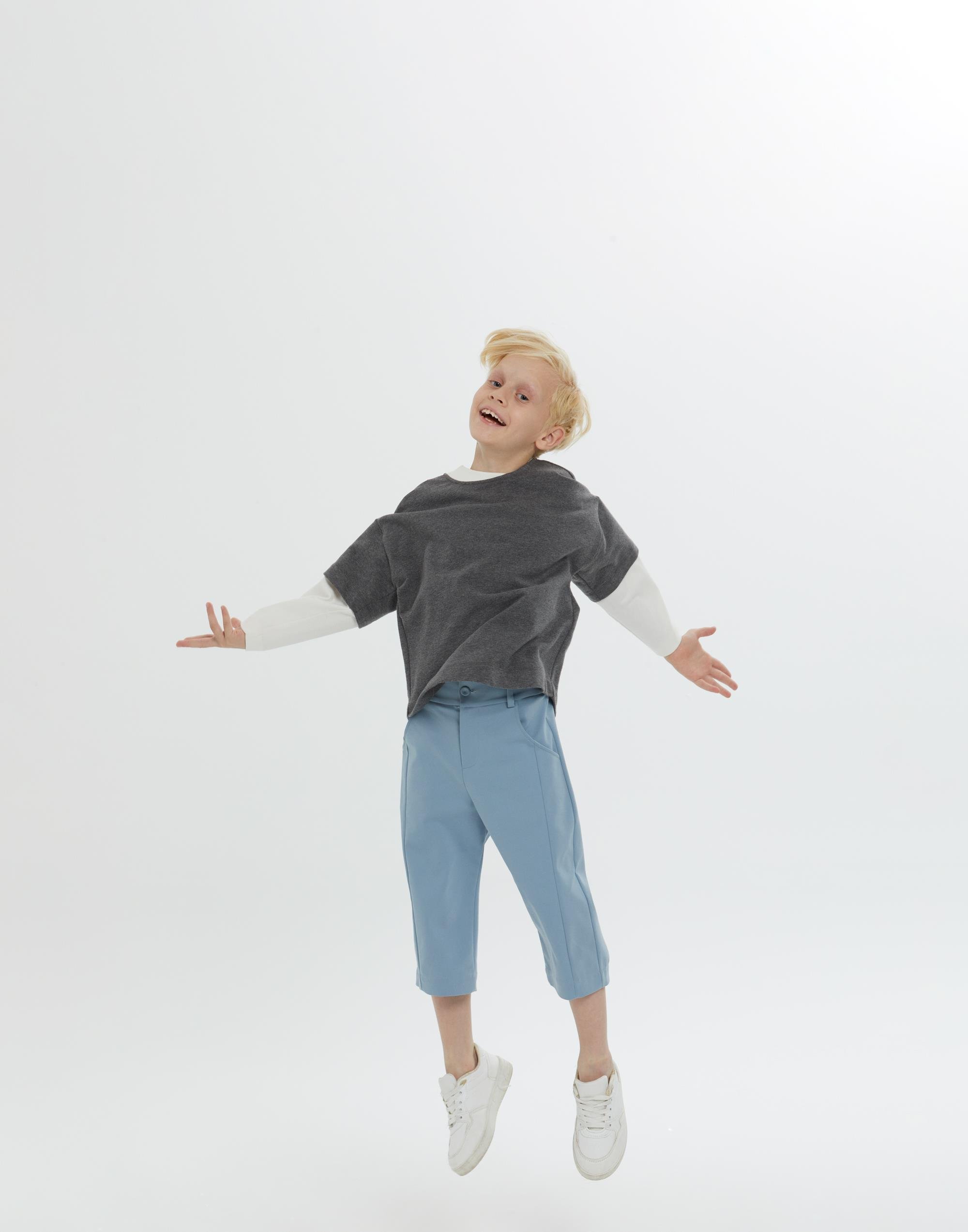 Yuvarlak Yakalı İki Renkli Antrasit Erkek Çocuk Sweatshırt - junior, designer dresses, bachelorette, party dresses and graduation dresses.