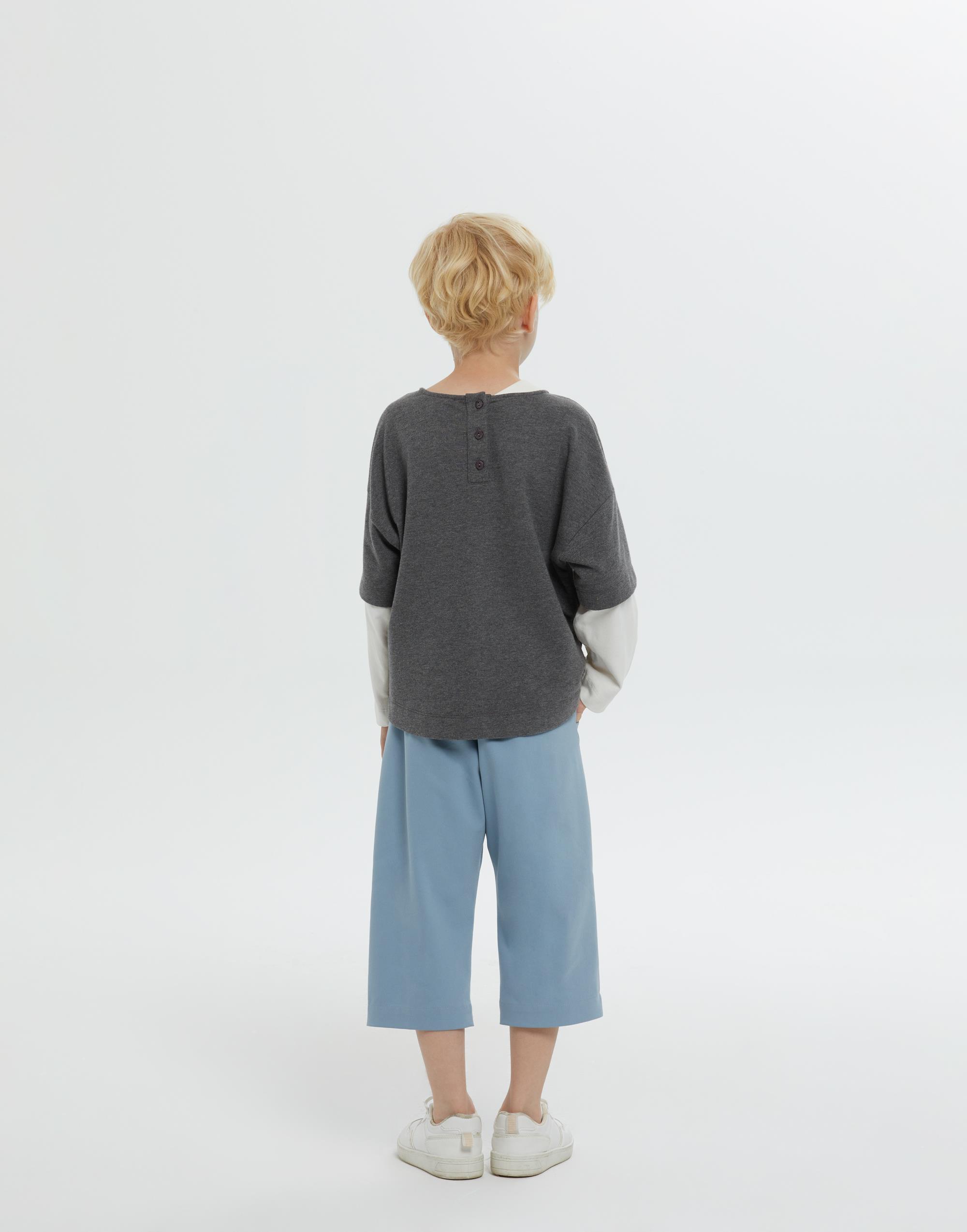 Yuvarlak Yakalı İki Renkli Antrasit Erkek Çocuk Sweatshırt - junior, designer dresses, bachelorette, party dresses and graduation dresses.