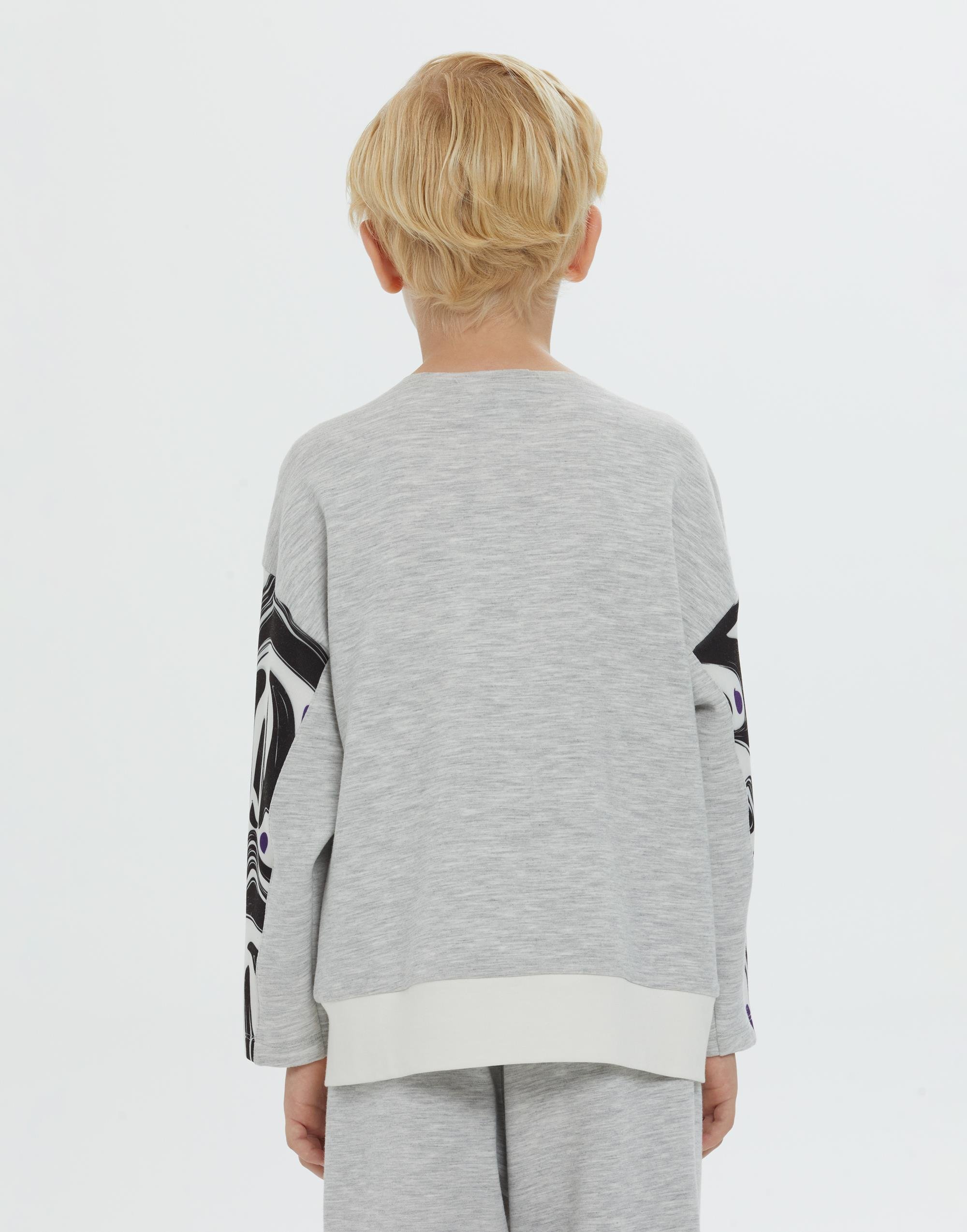 Yuvarlak Yakalı Kollar Desenli Örme Gri Erkek Çocuk Ceket - junior, designer dresses, bachelorette, party dresses and graduation dresses.