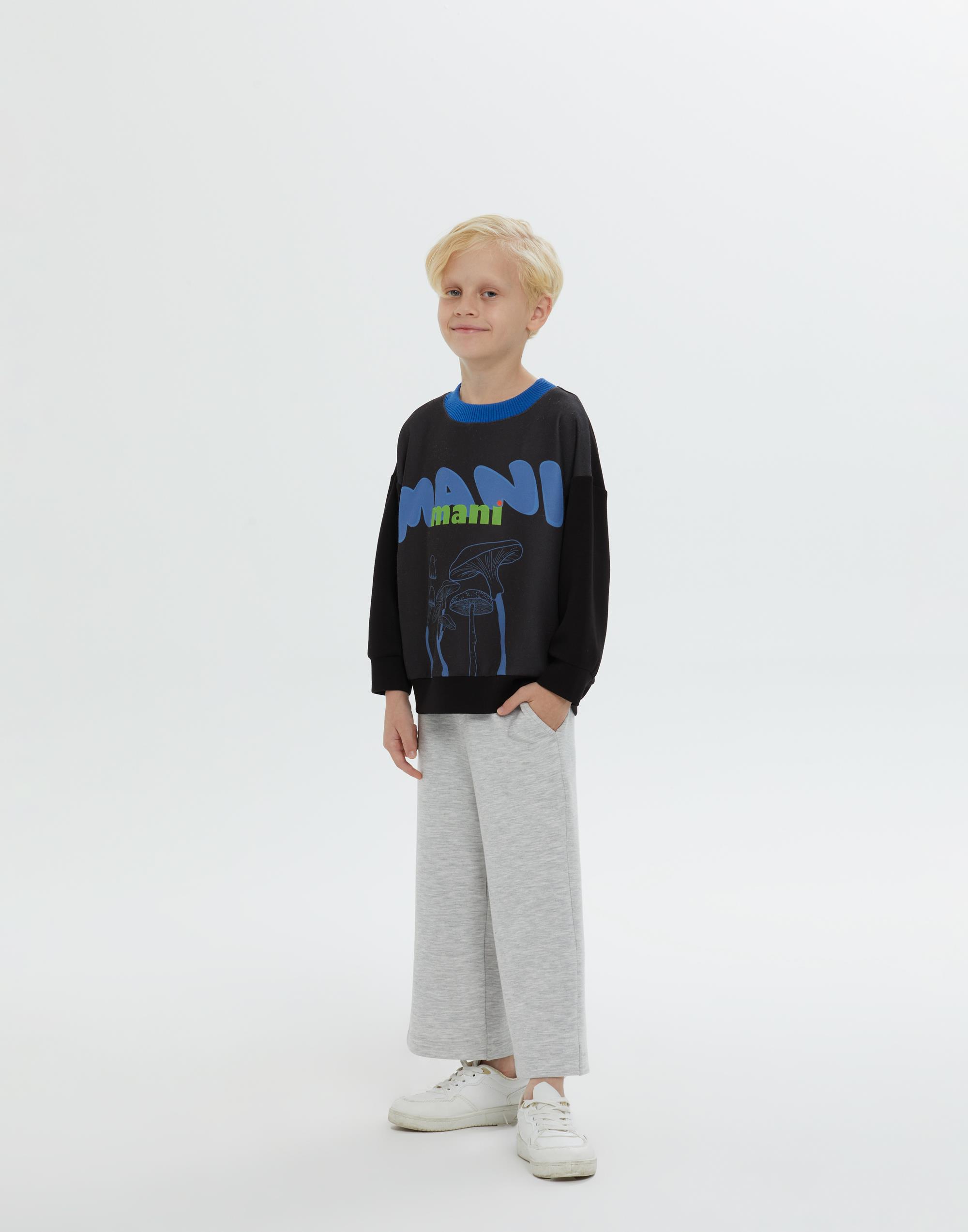 Yuvarlak Yakalı Uzun Kollu Siyah Erkek Çocuk Sweat - junior, designer dresses, bachelorette, party dresses and graduation dresses.