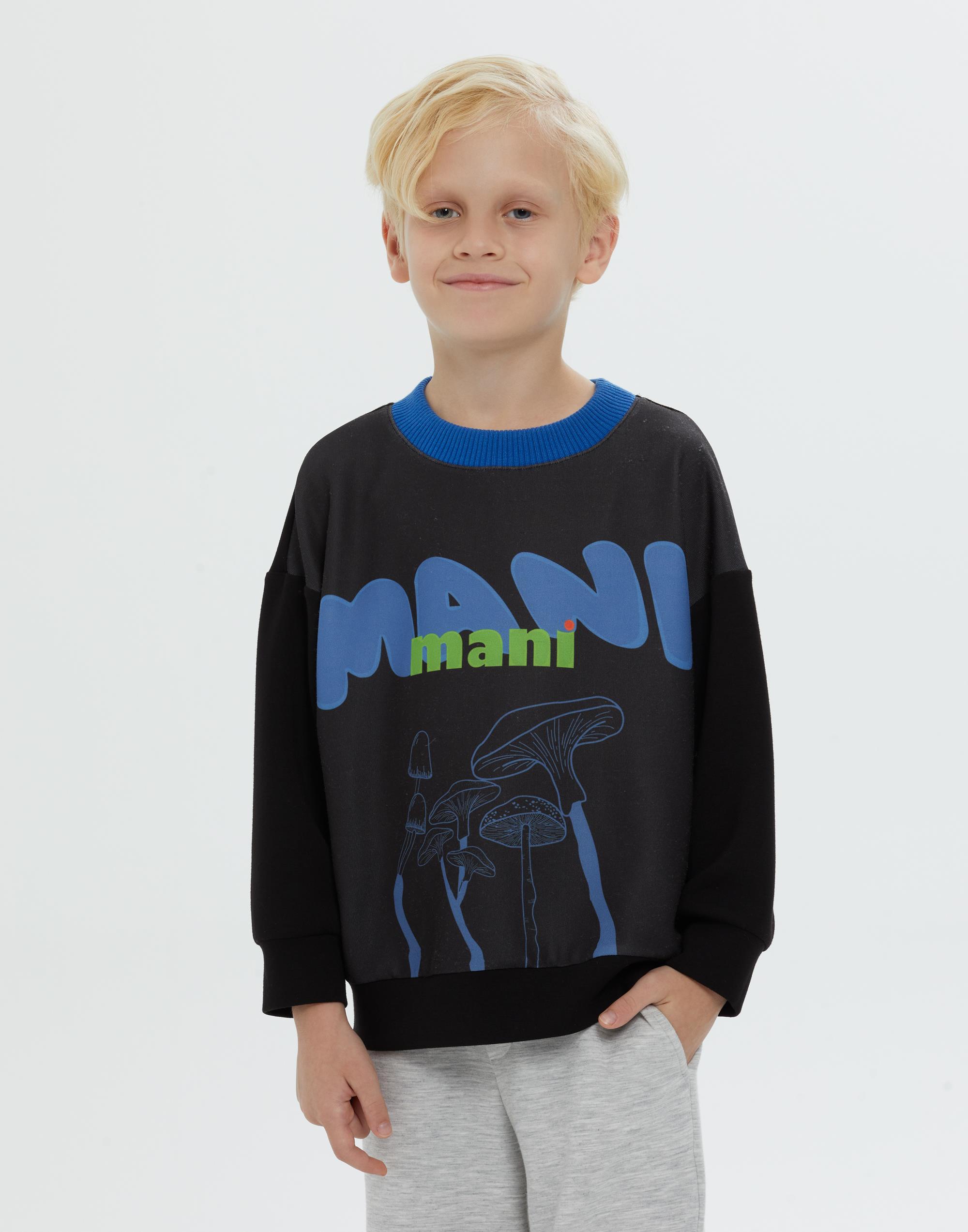 Yuvarlak Yakalı Uzun Kollu Siyah Erkek Çocuk Sweat - junior, designer dresses, bachelorette, party dresses and graduation dresses.