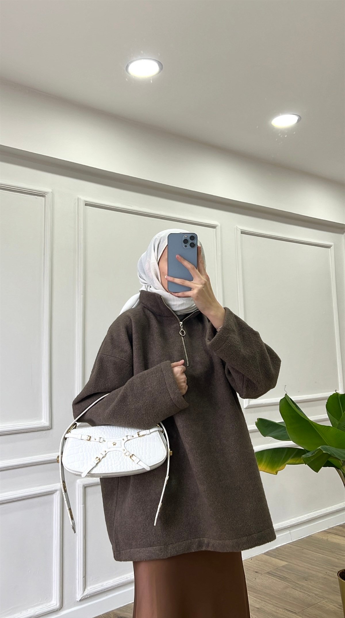 Acı Kahve Polarlı Sweatshirt