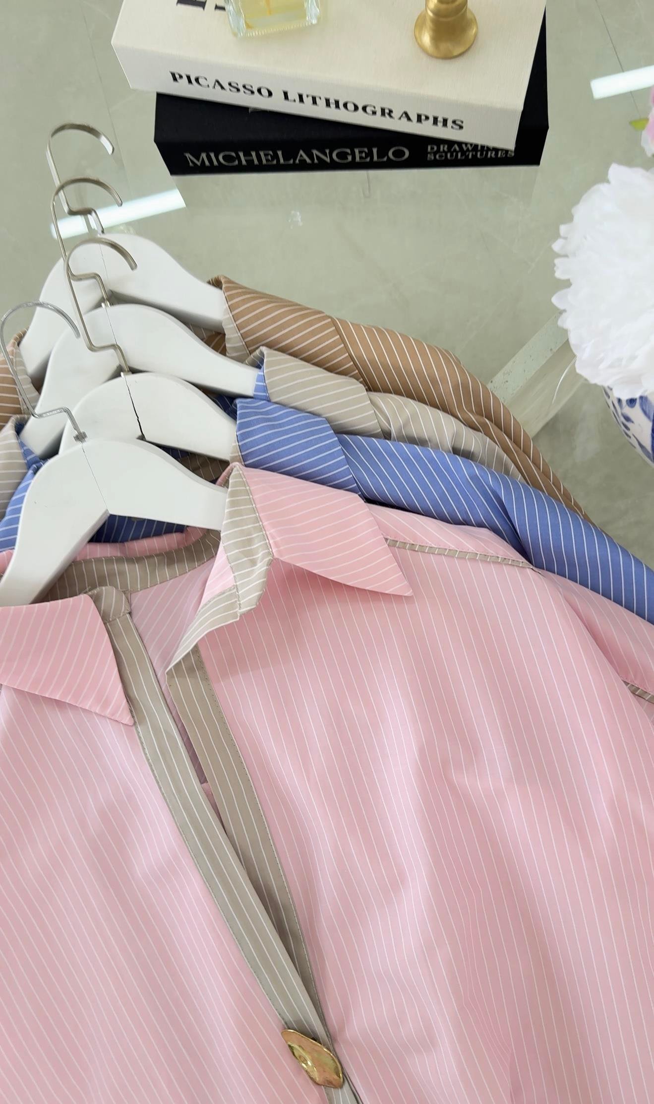 Broşlu Poplin Gömlek Vizon