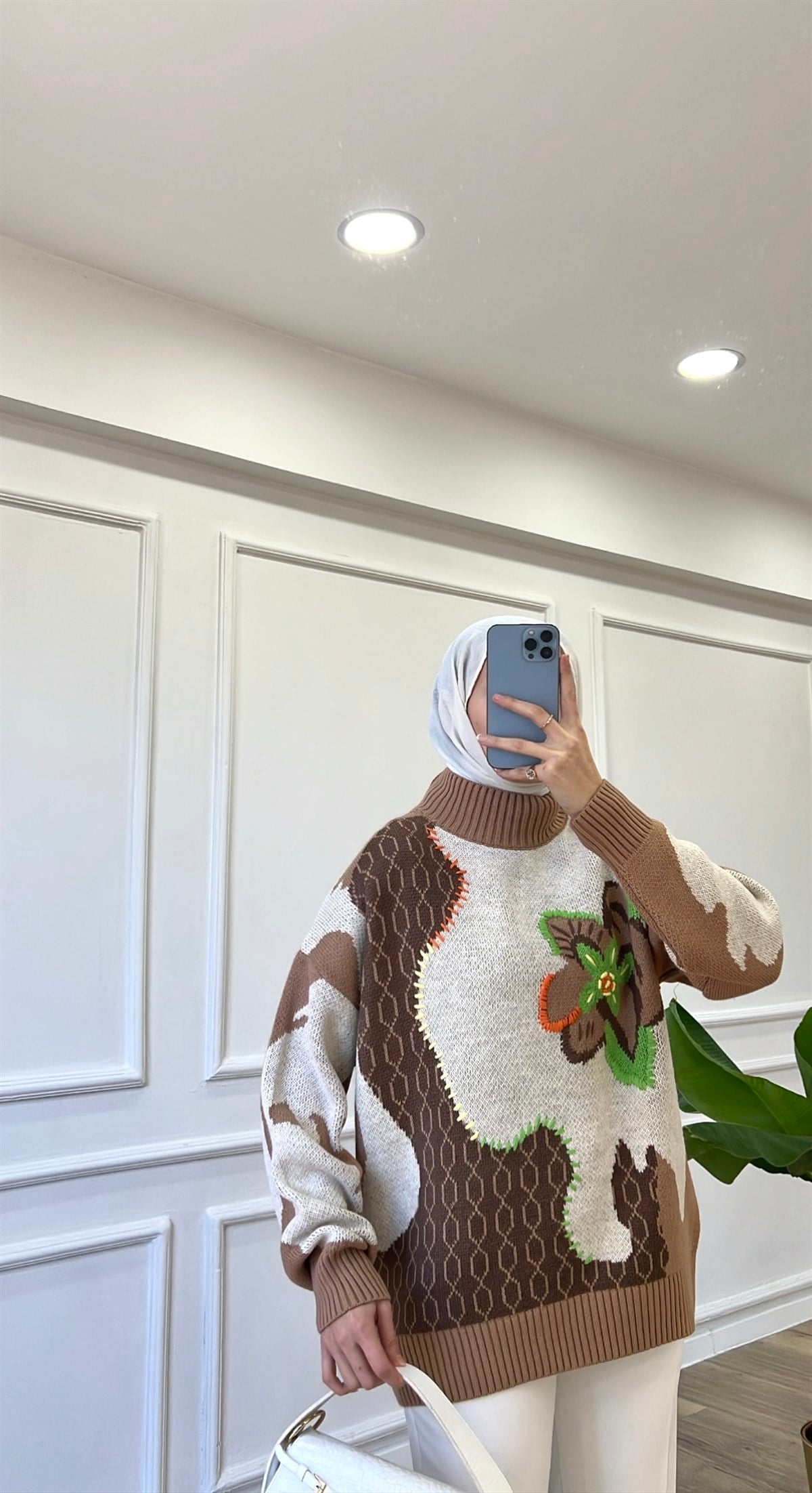 Camel - Çiçekli Triko