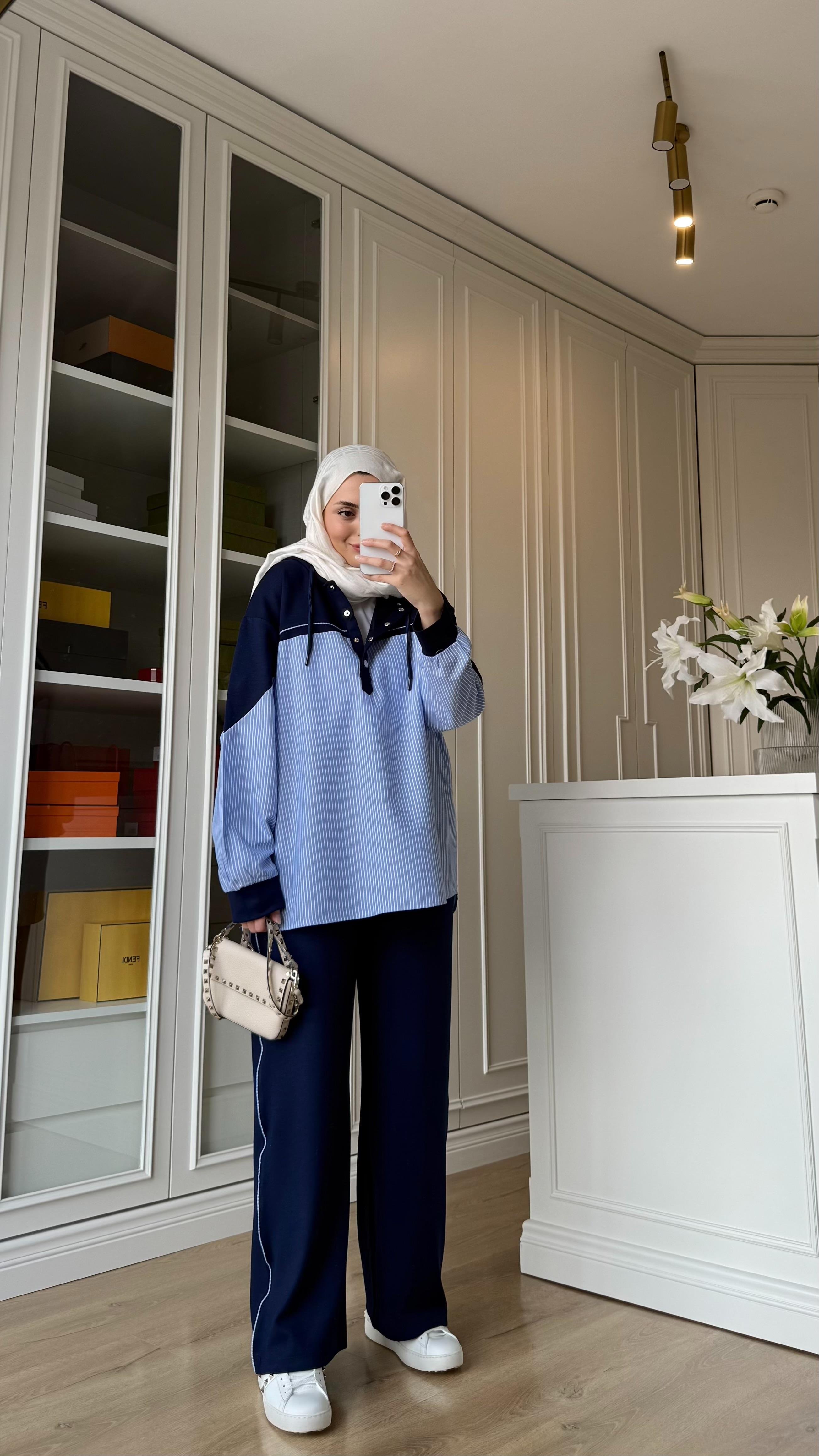 Çıtçıtlı Oysh Takım Lacivert