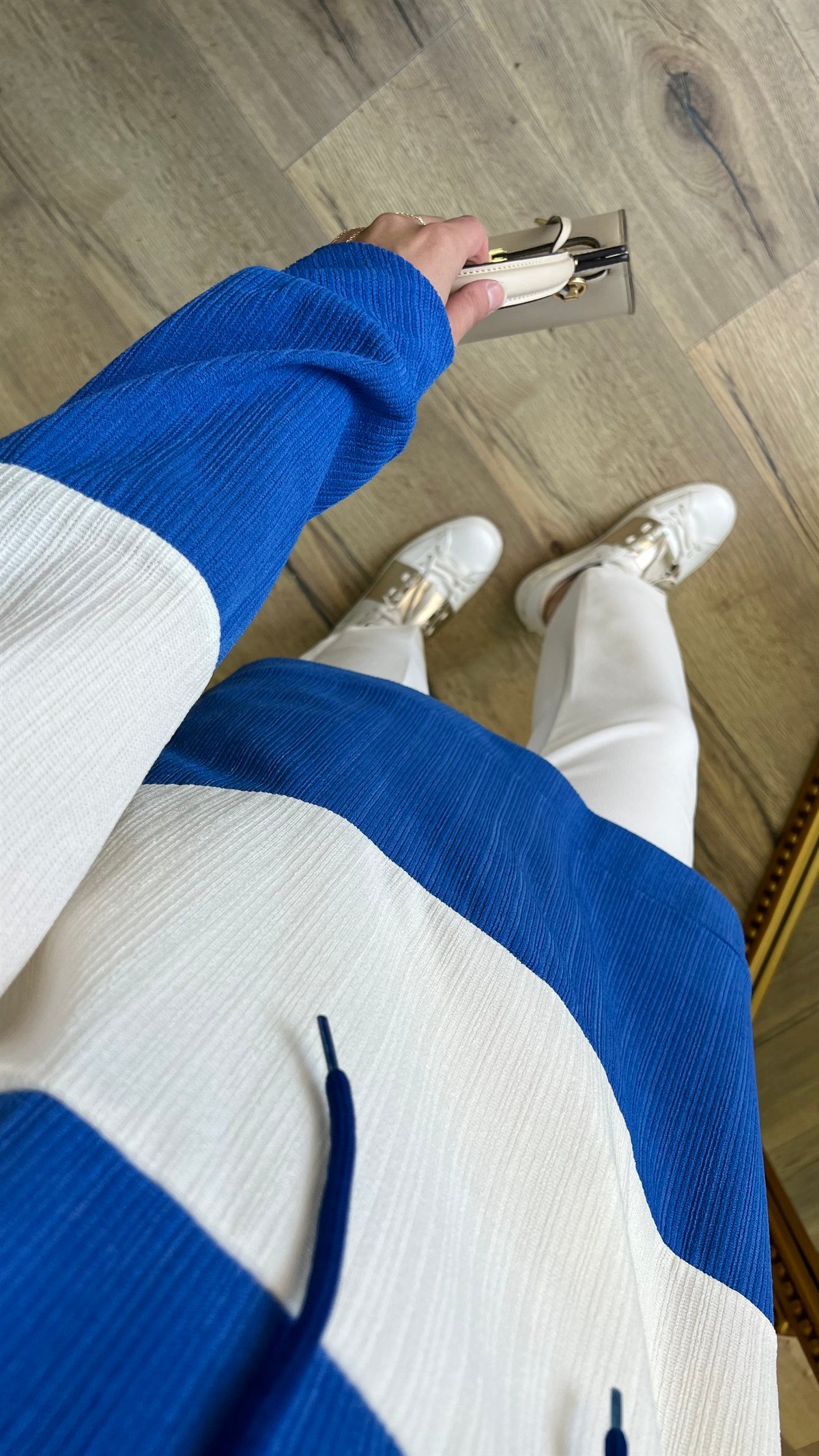 Çizgili Sweat - Mavi