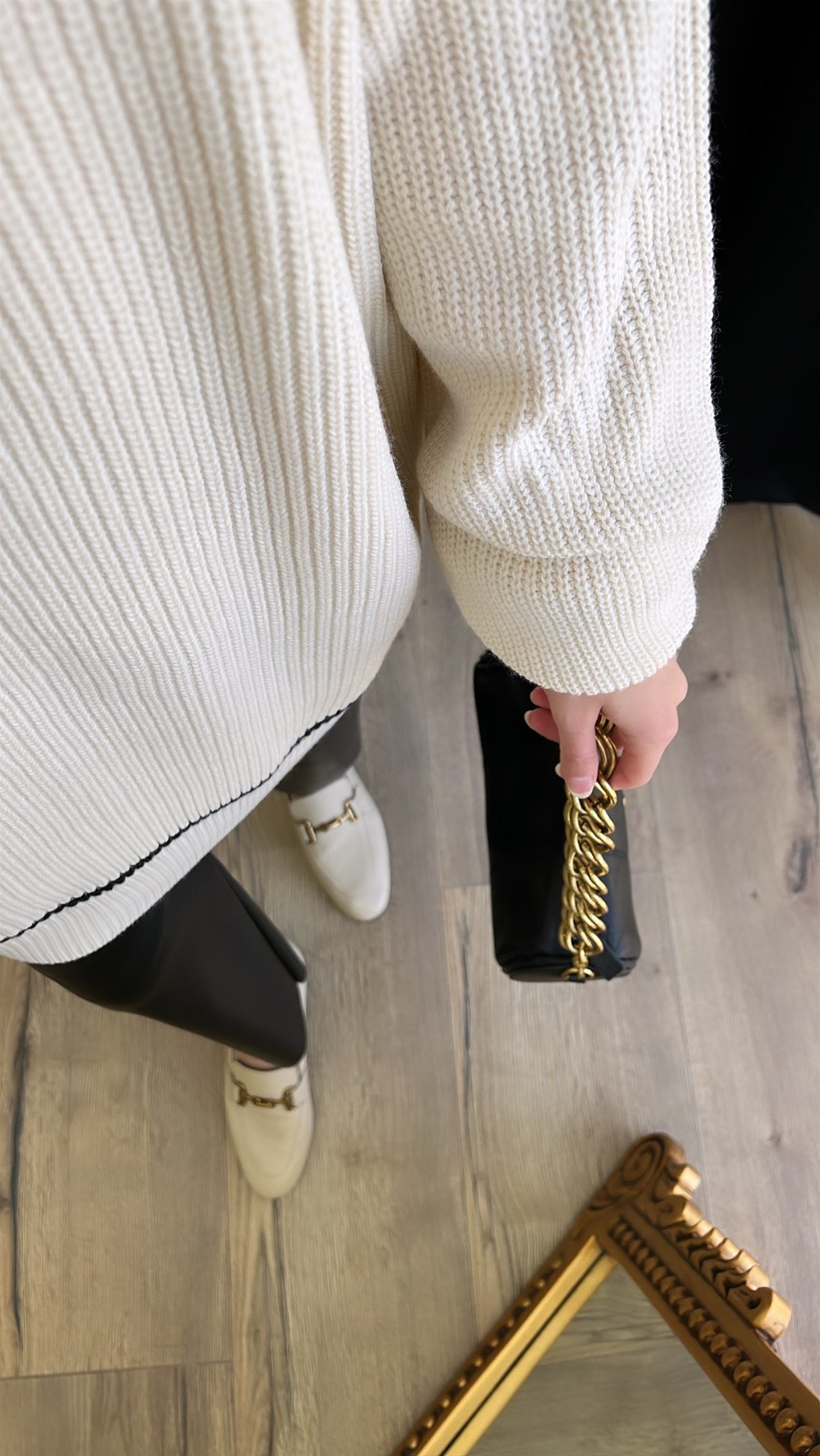 Ekru - Tek Şeritli Triko