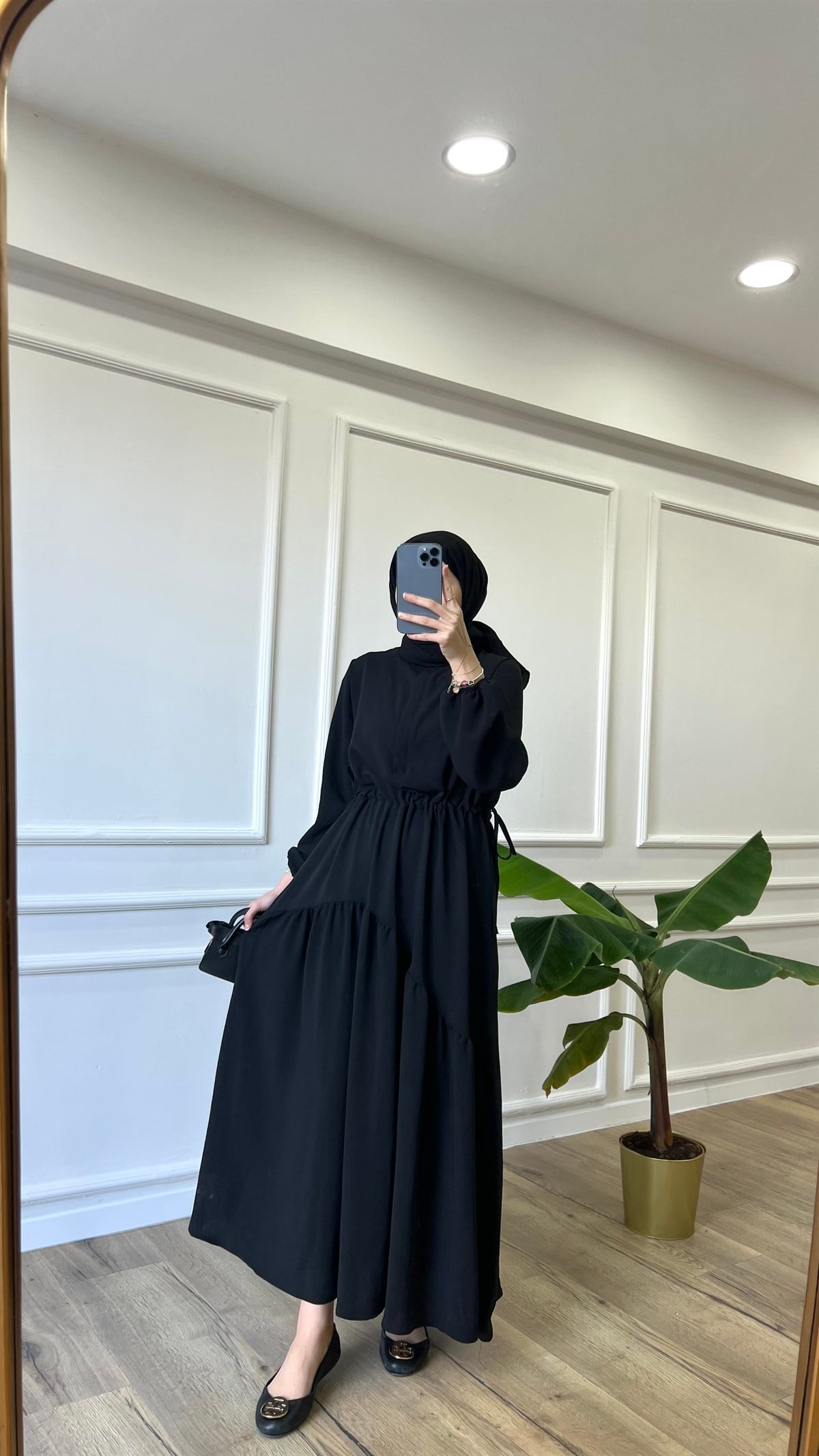Flora Elbise - Siyah