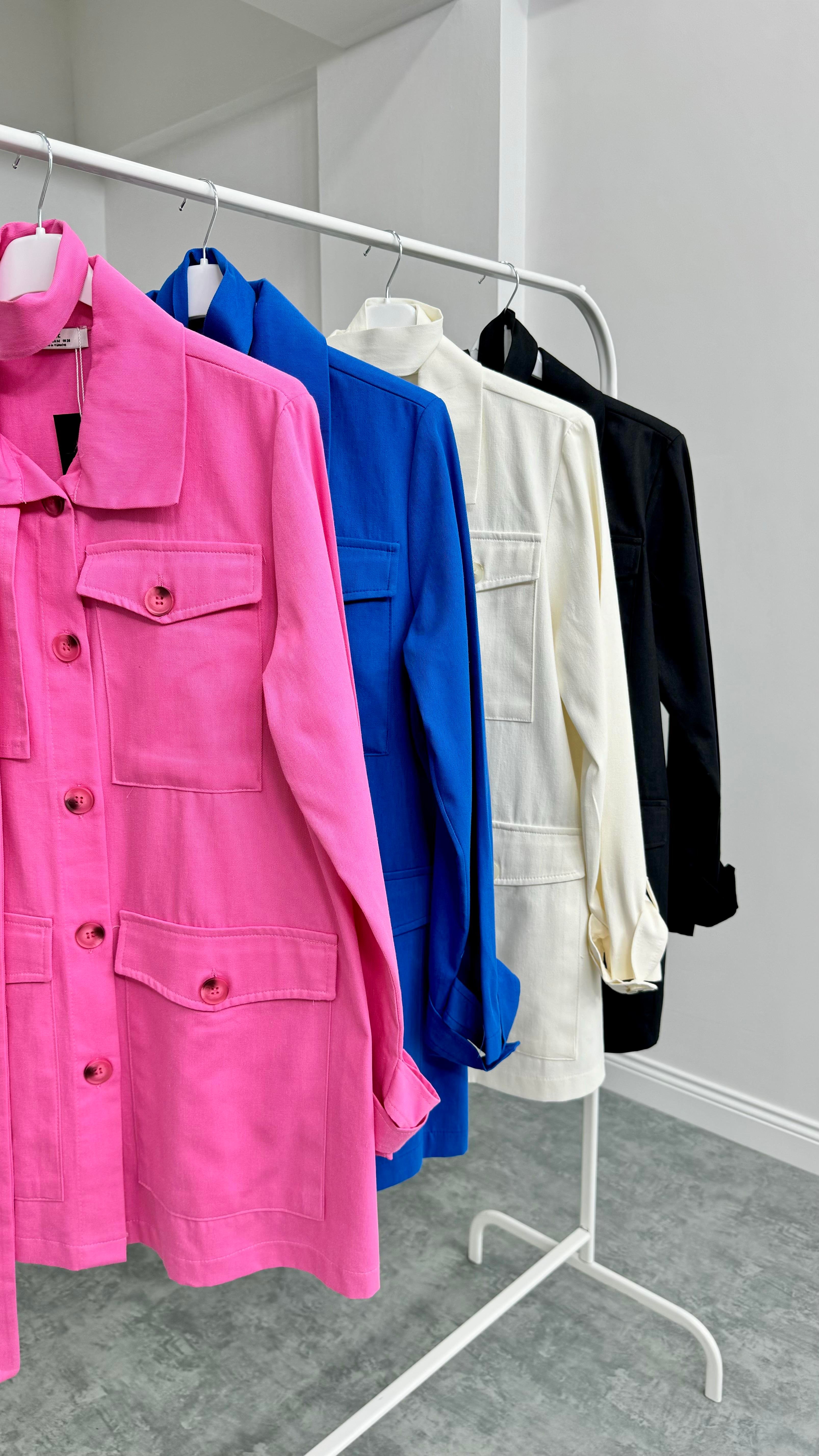 Gabardin Ceket Pembe 