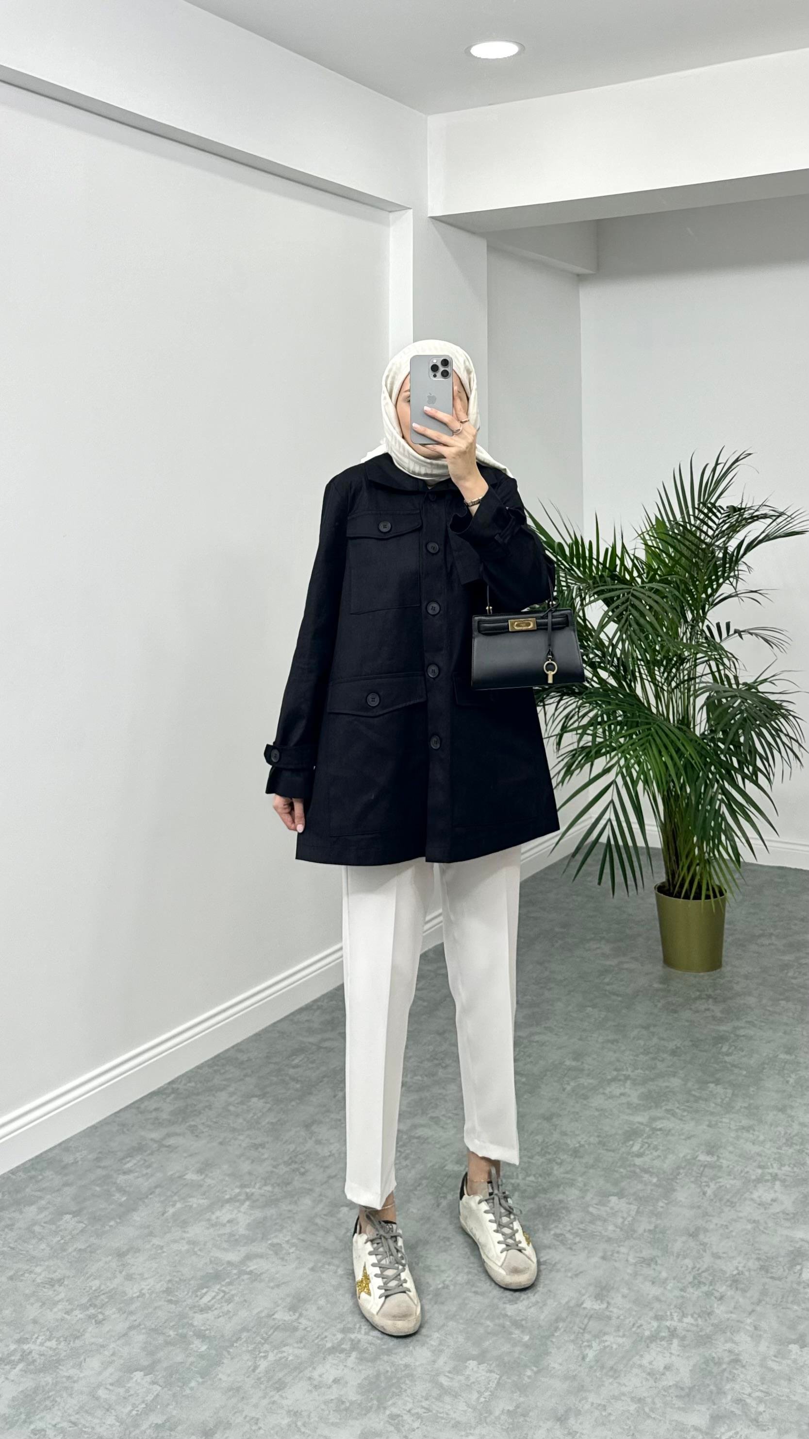 Gabardin Ceket Siyah