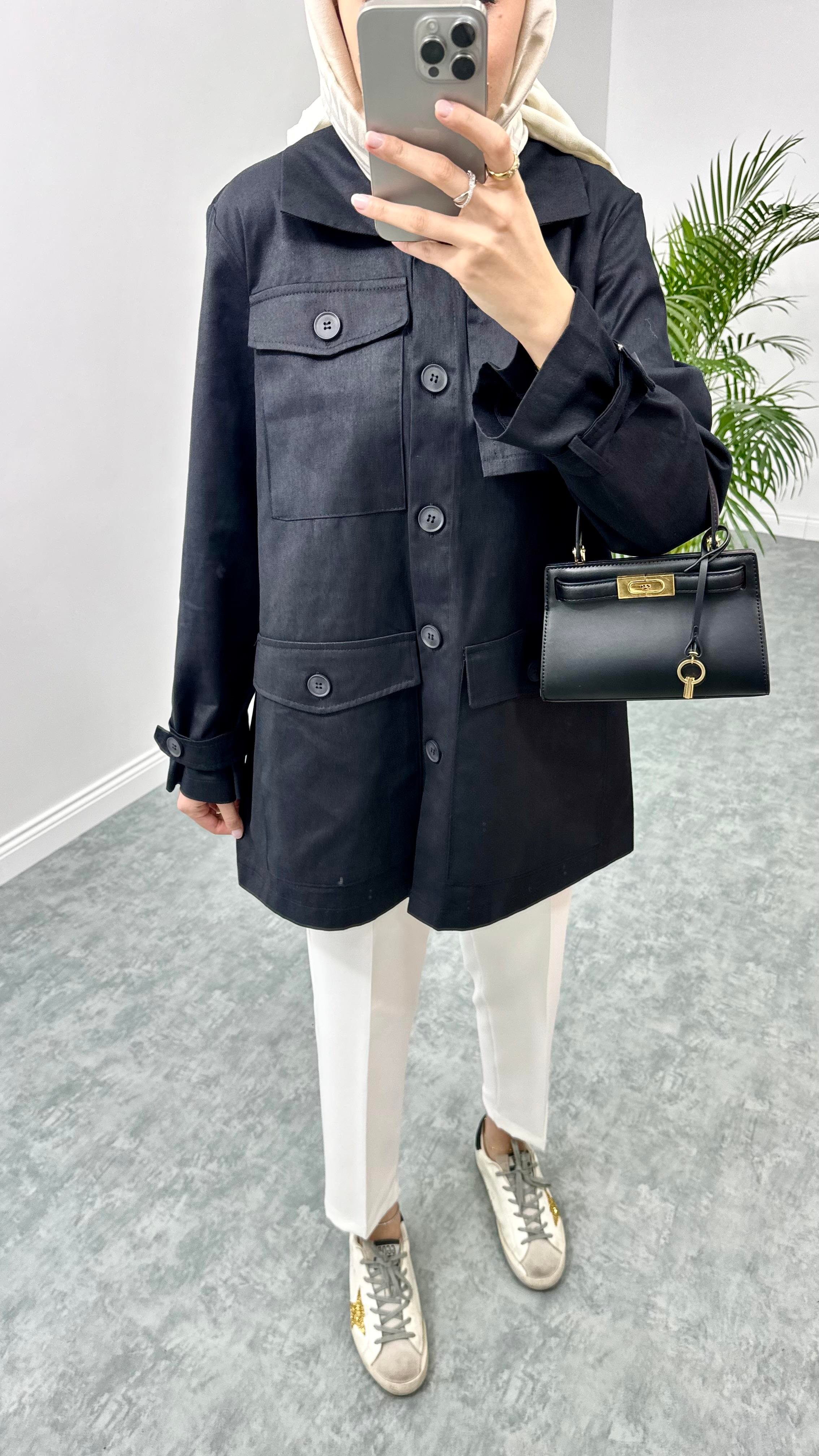Gabardin Ceket Siyah