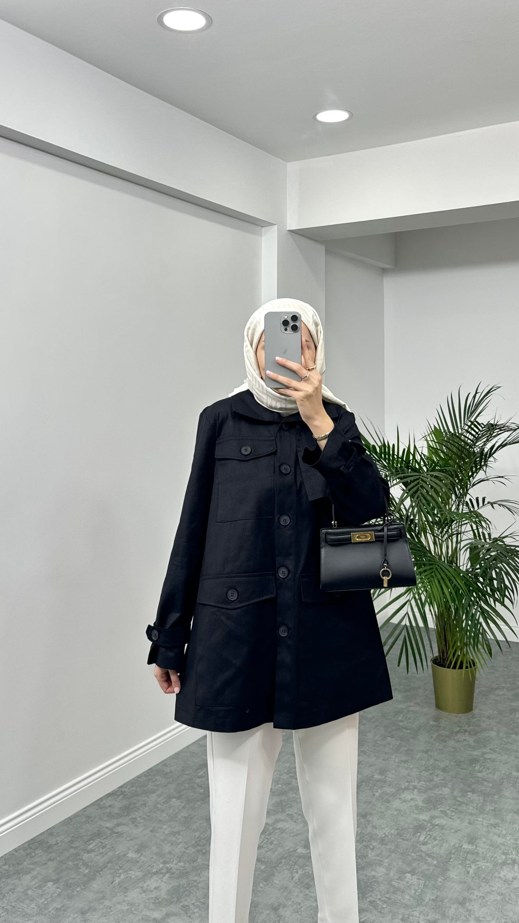 Gabardin Ceket Siyah