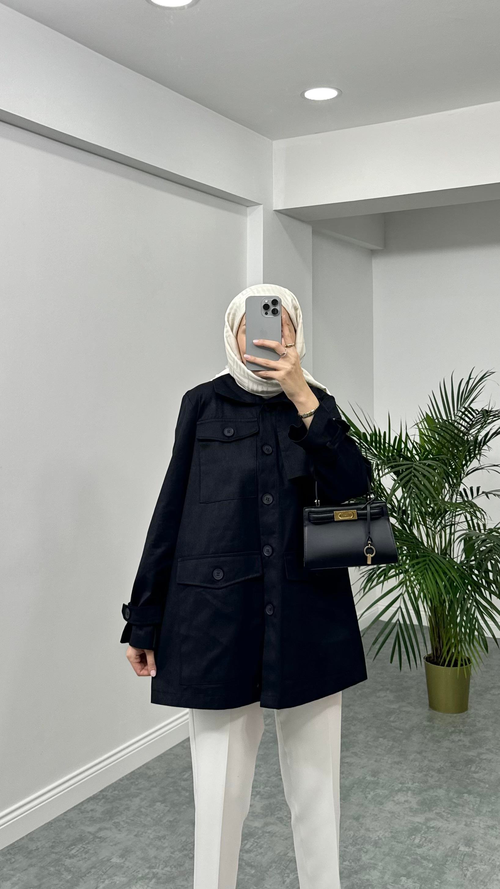 Gabardin Ceket Siyah