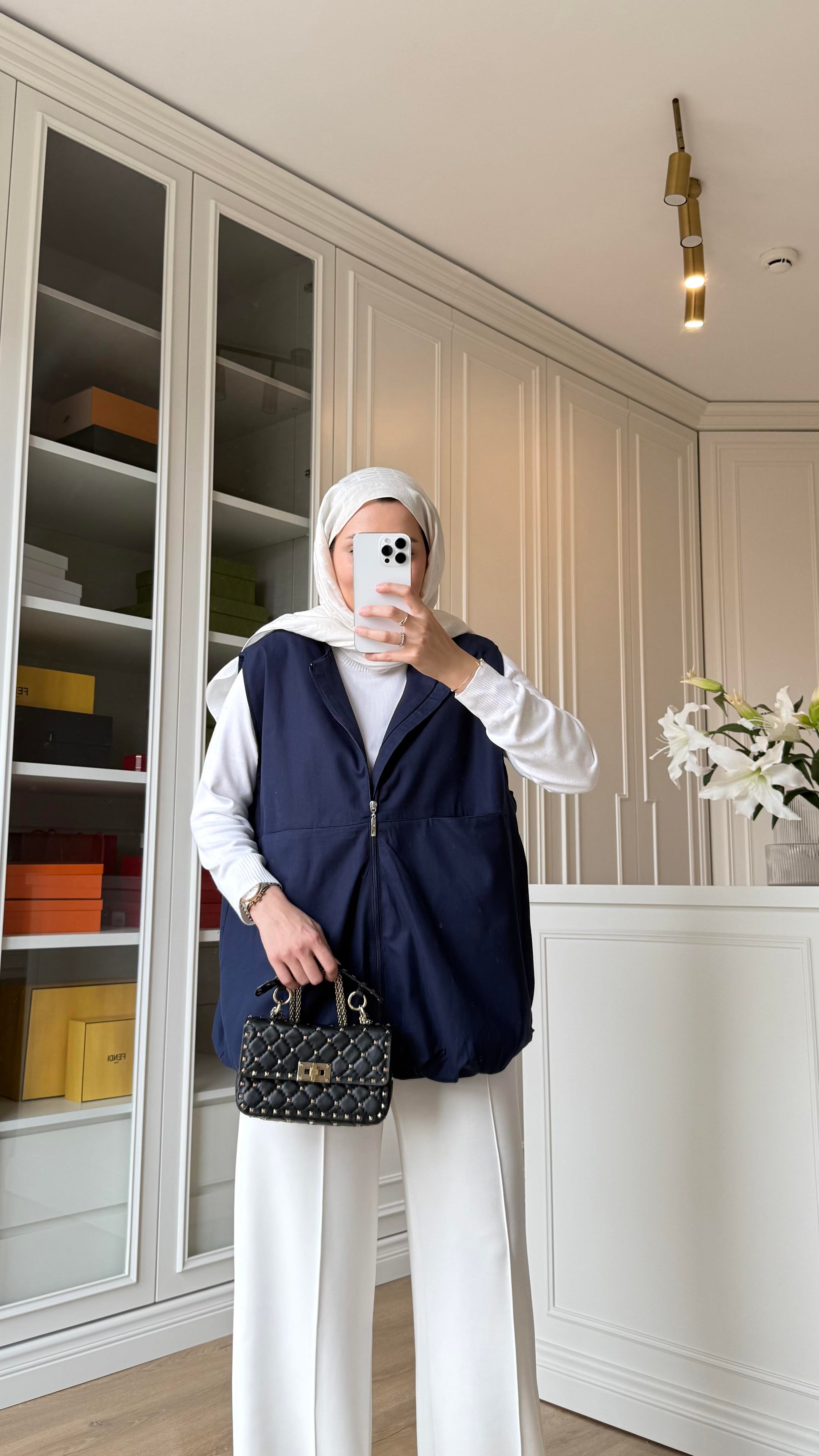 Gabardin Yelek Lacivert