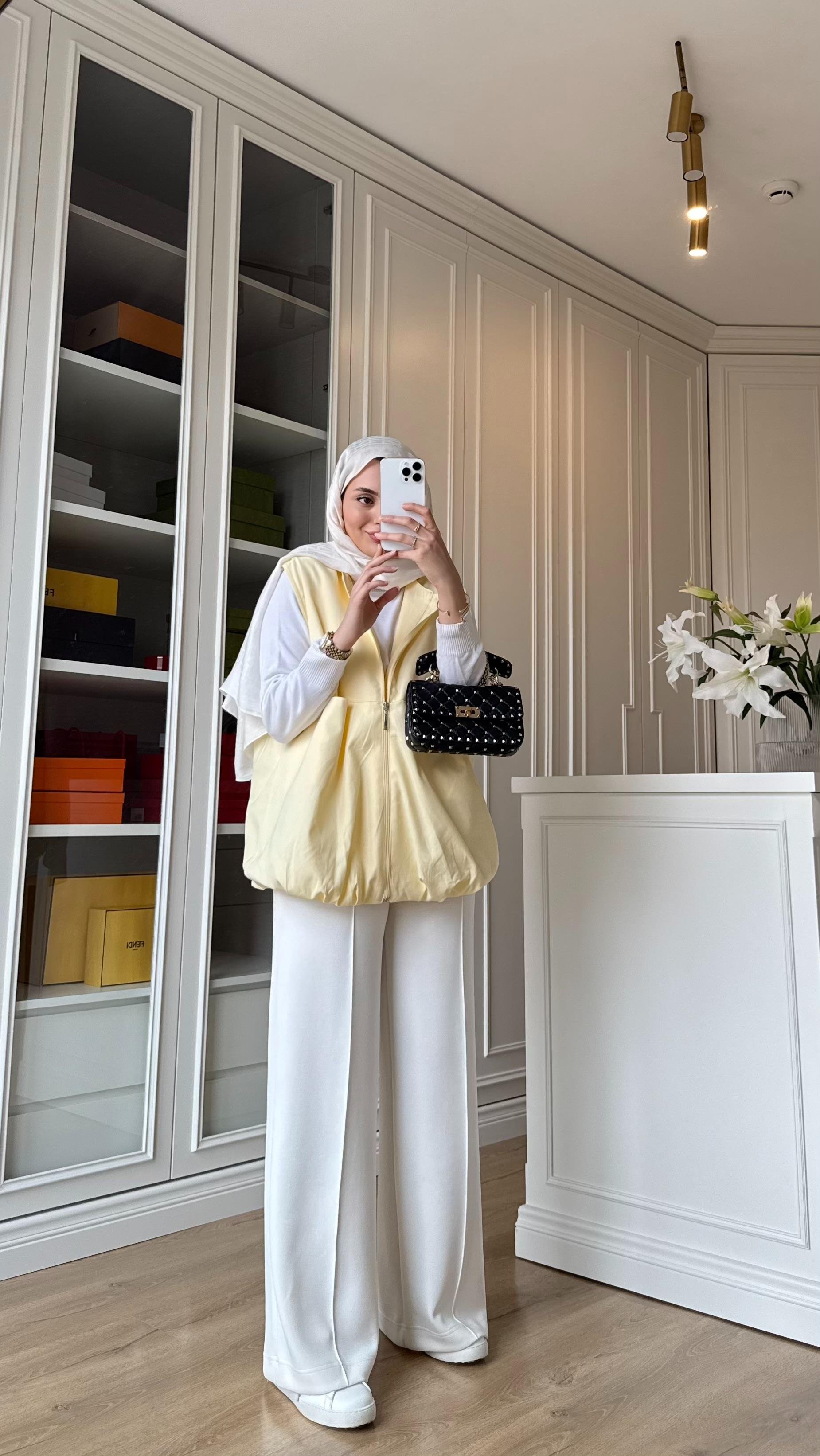 Gabardin Yelek Sarı