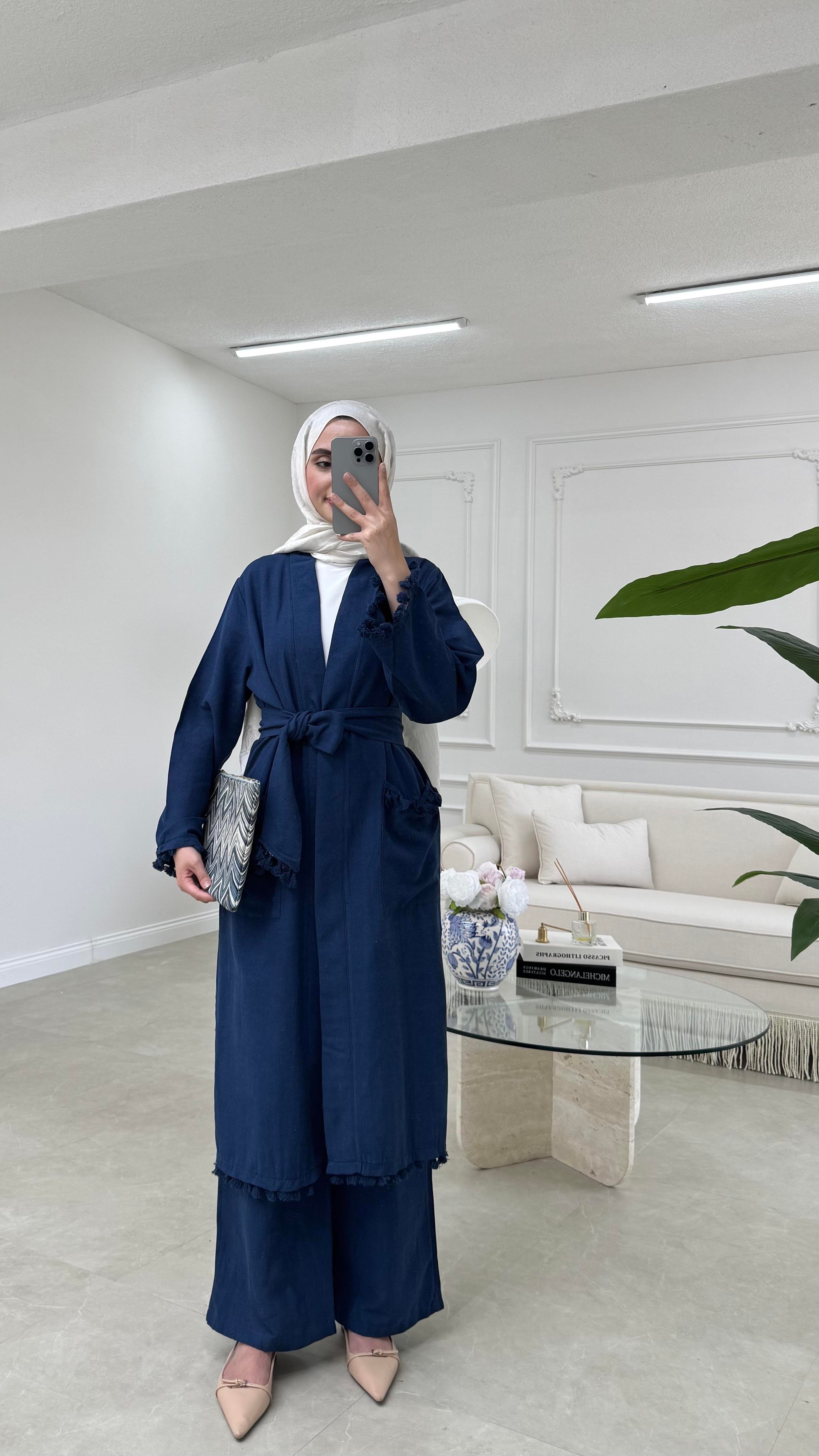 İkili Kimono Takım Lacivert