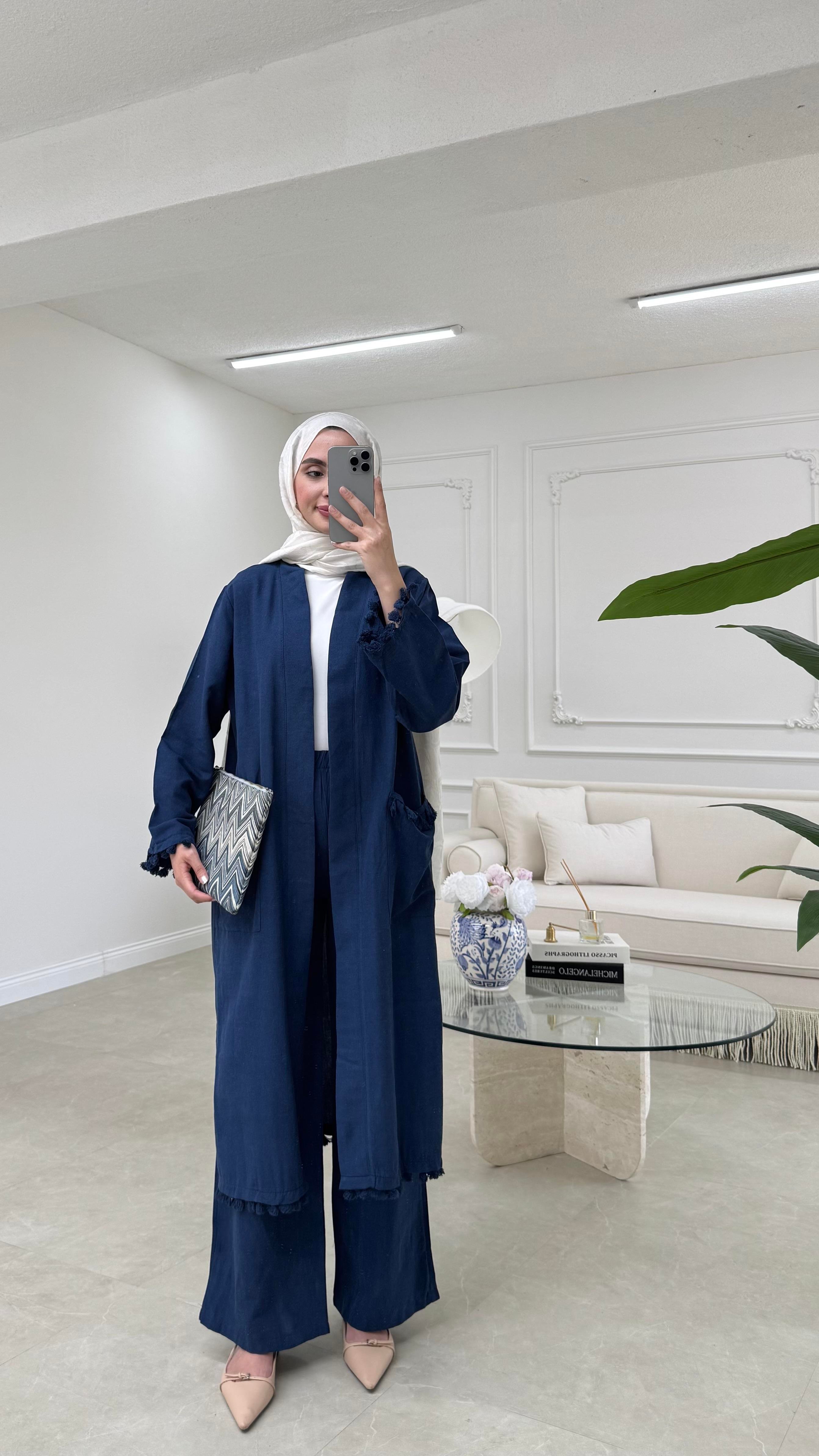 İkili Kimono Takım Lacivert