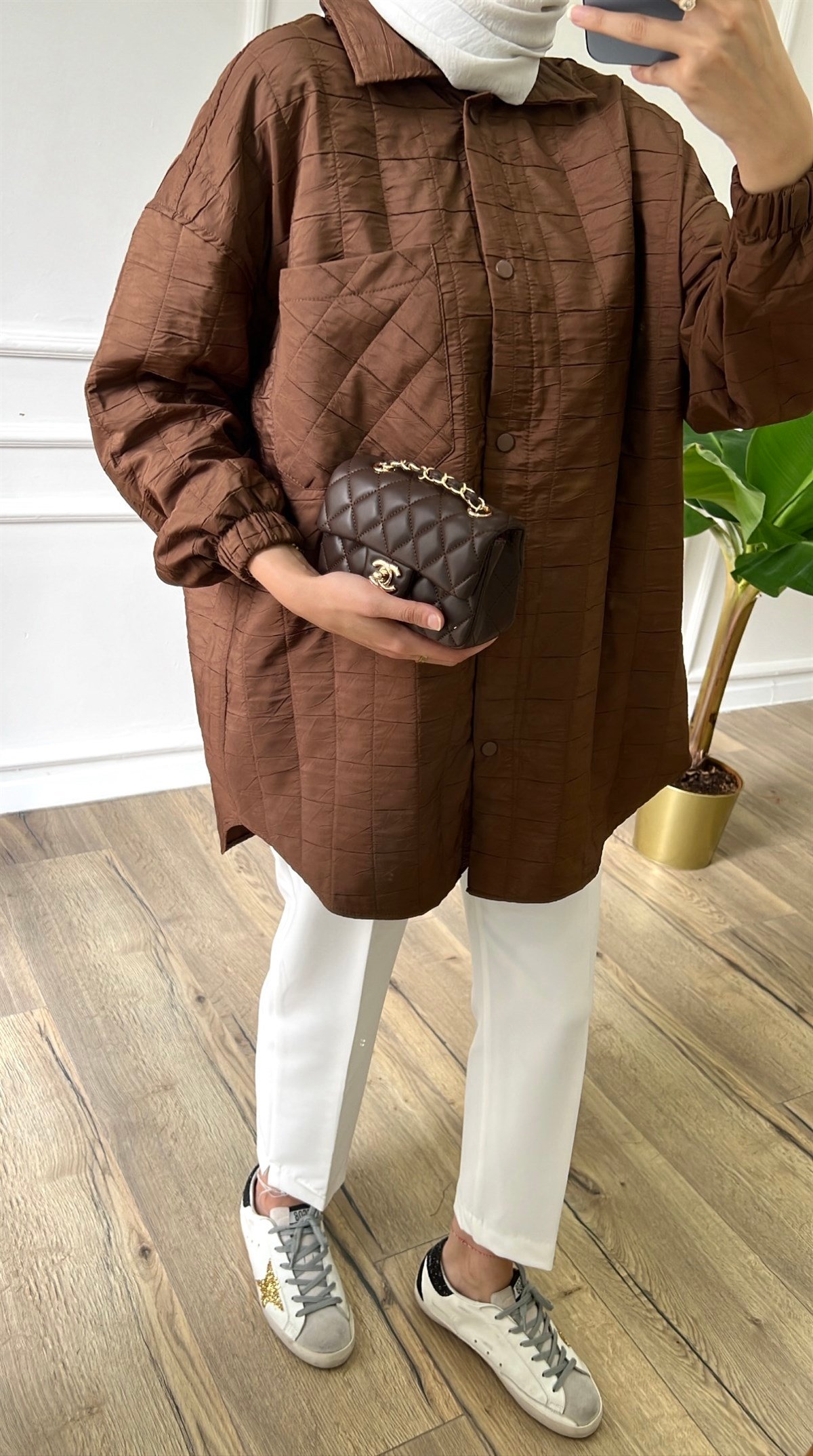 Kapitone Ceket - Acı Kahve