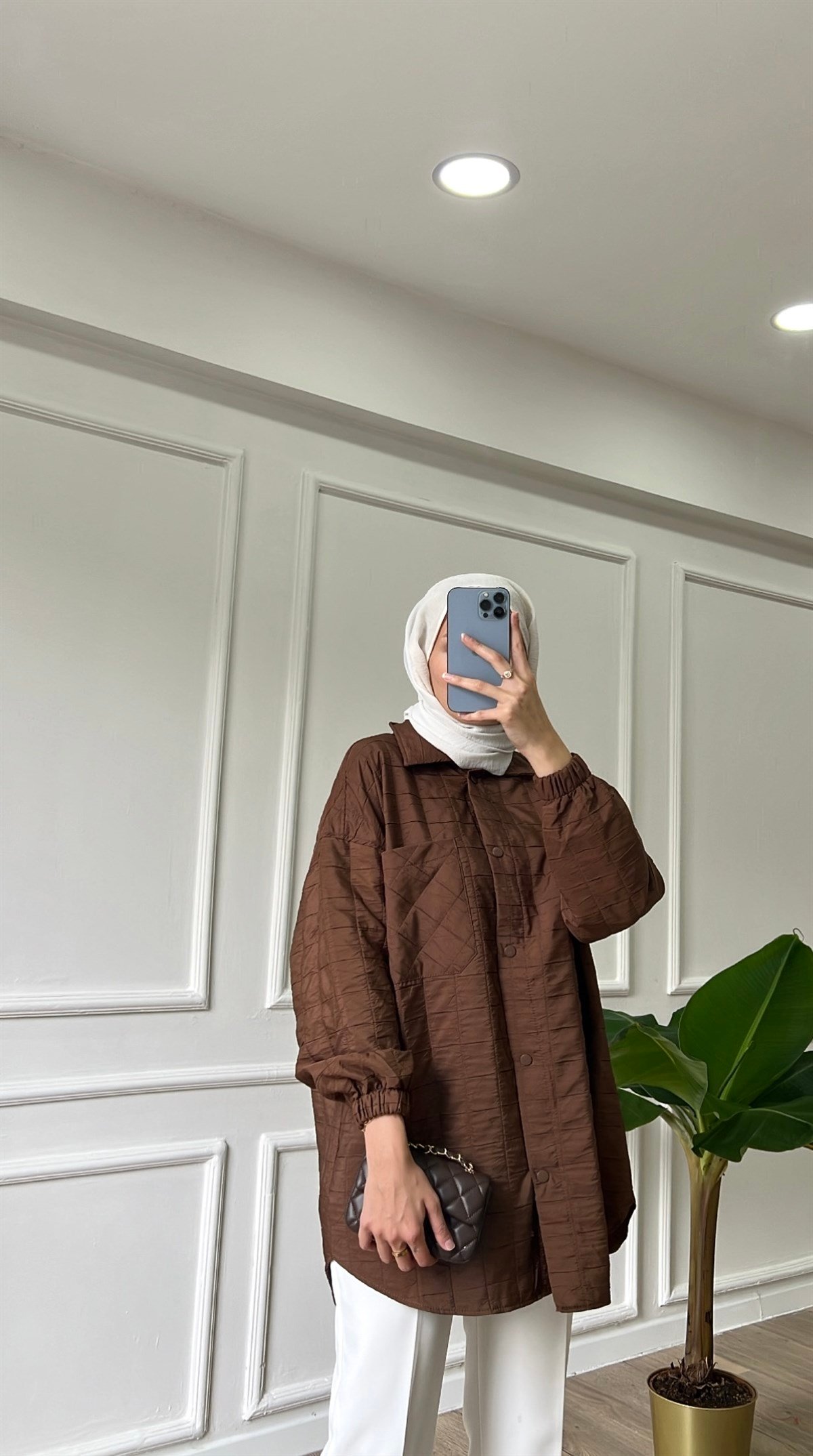 Kapitone Ceket - Acı Kahve