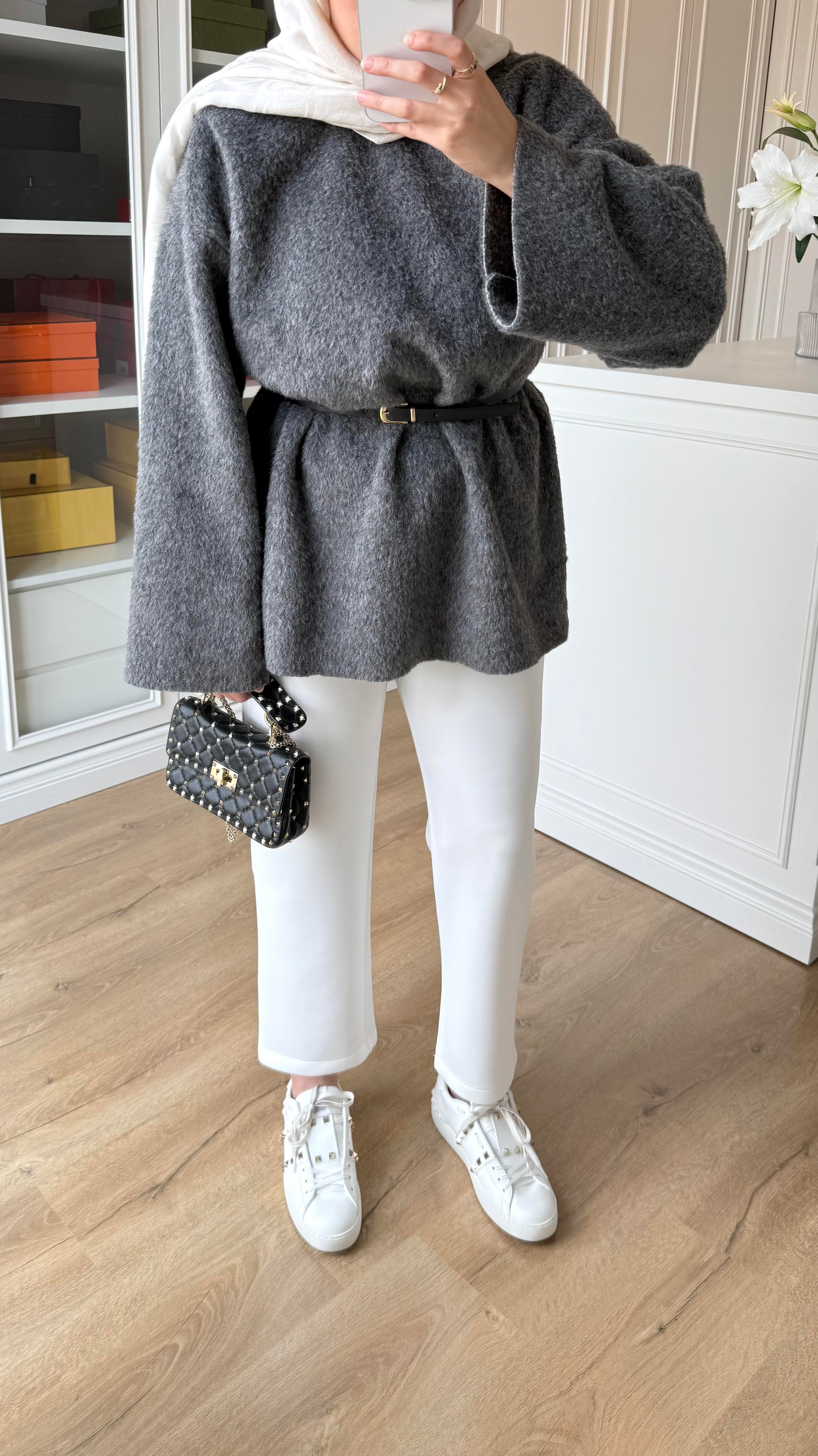 Kaşe Oversize Triko Antrasit