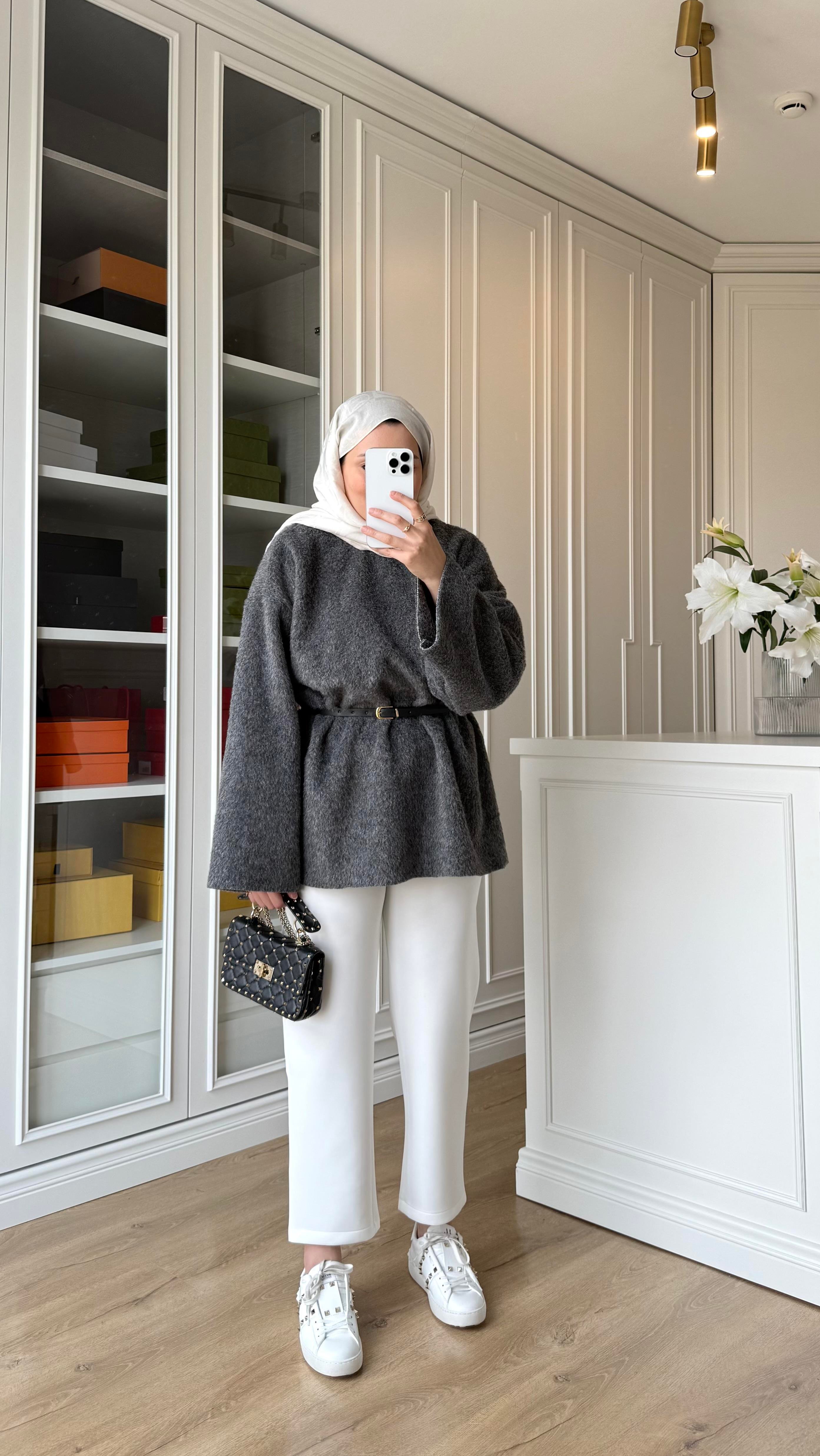 Kaşe Oversize Triko Antrasit