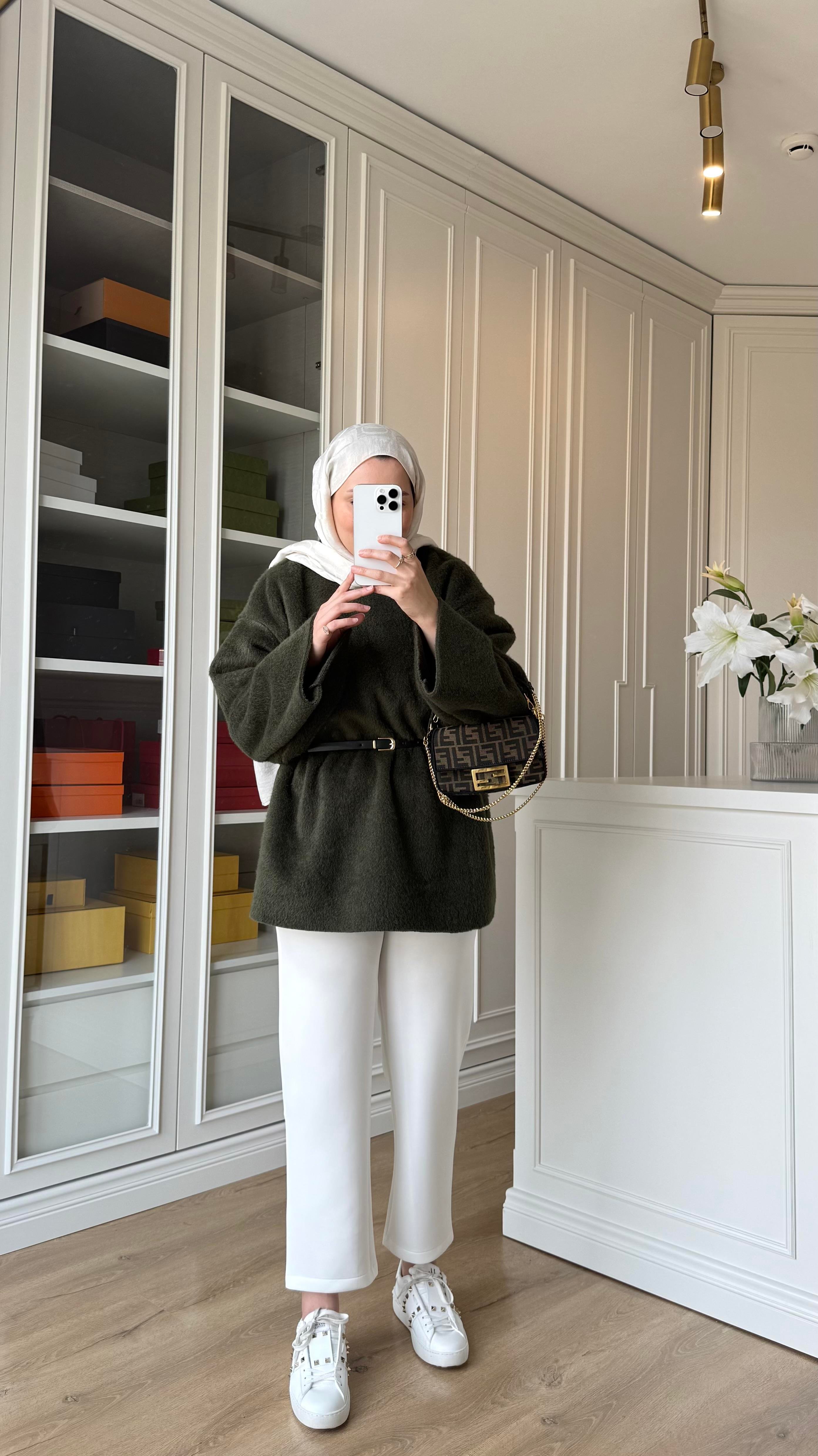 Kaşe Oversize Triko Haki