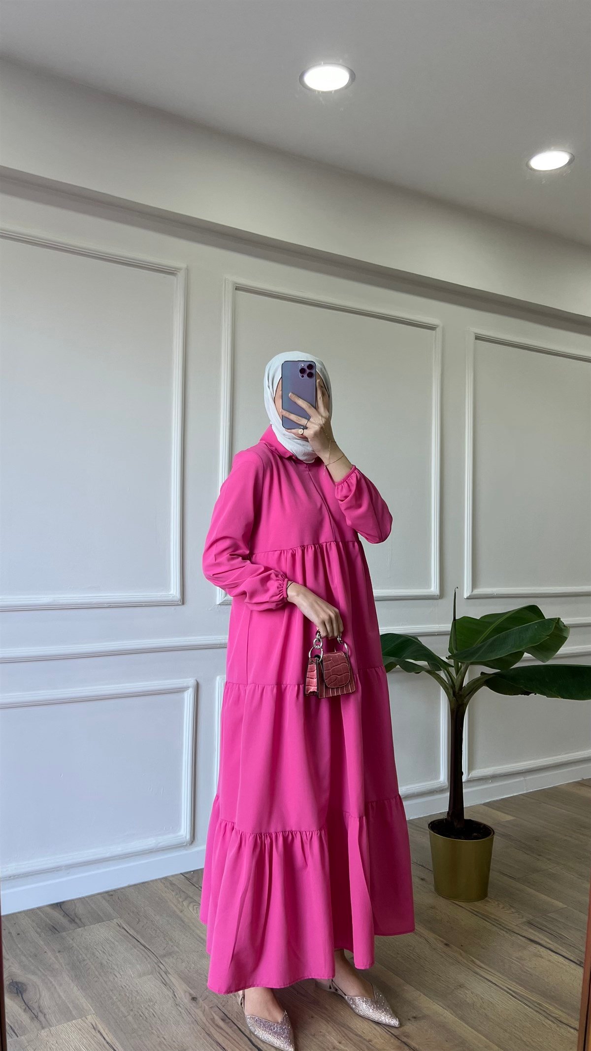 Kat Kat Elbise - Pembe